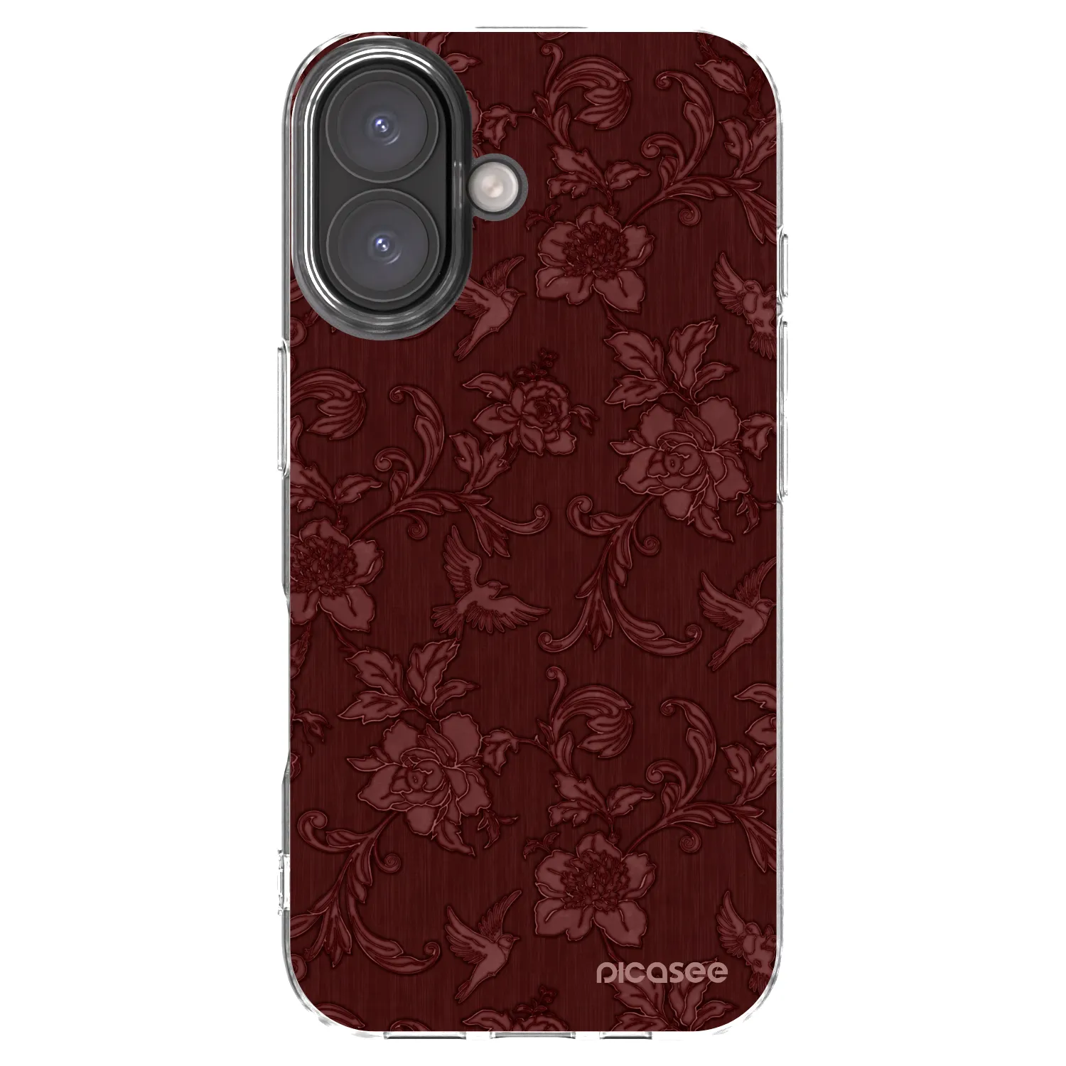 Picasee silikonowe przeźroczyste etui na Apple iPhone 16 - Red Elegance