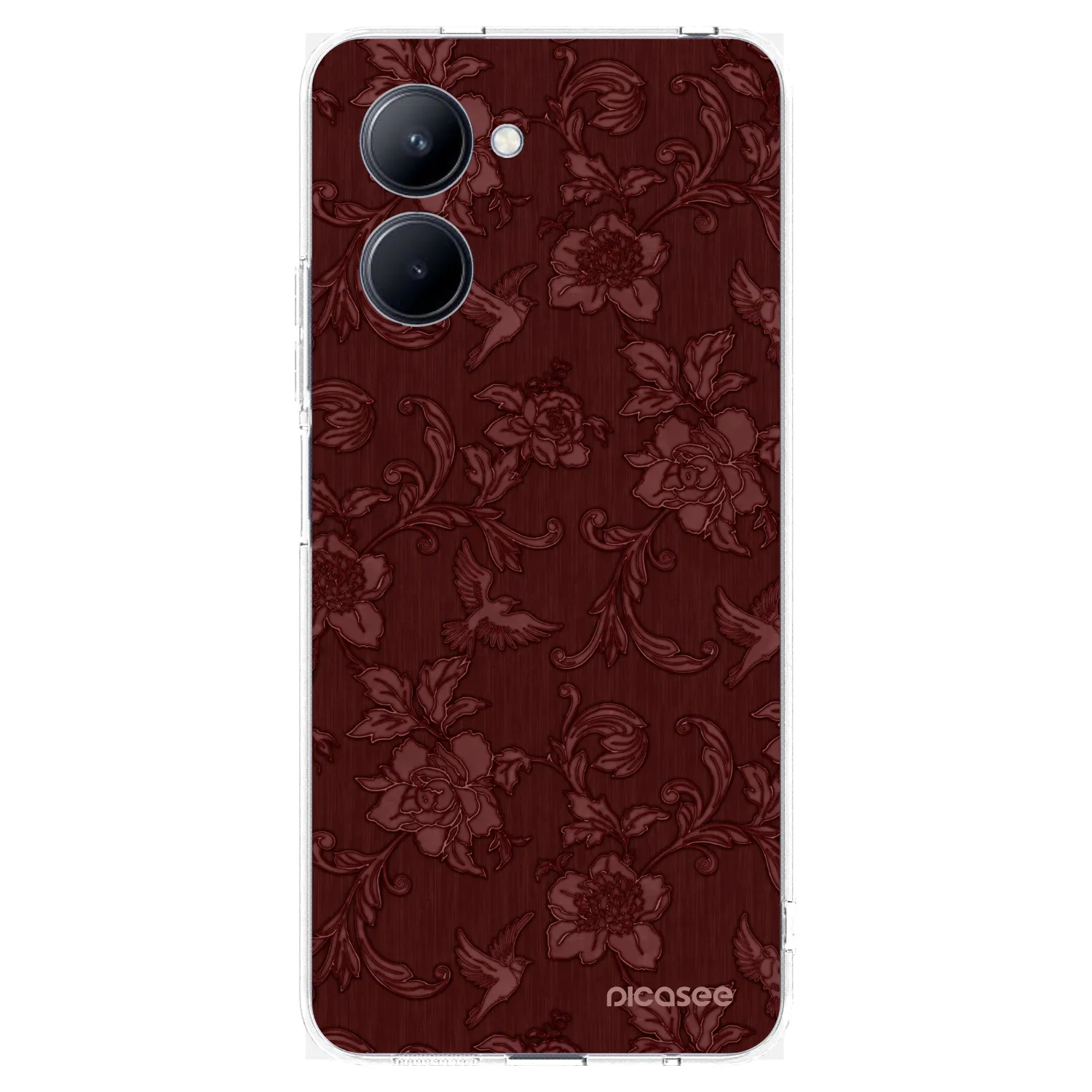 Picasee silikonowe przeźroczyste etui na Realme C33 (2023) - Red Elegance