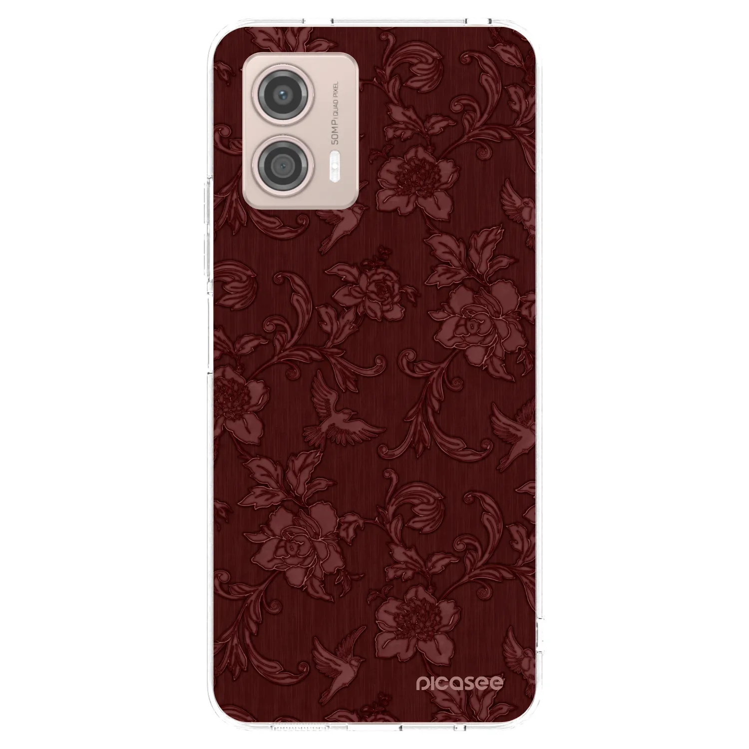 Picasee silikonowe przeźroczyste etui na Motorola Moto G53 5G - Red Elegance