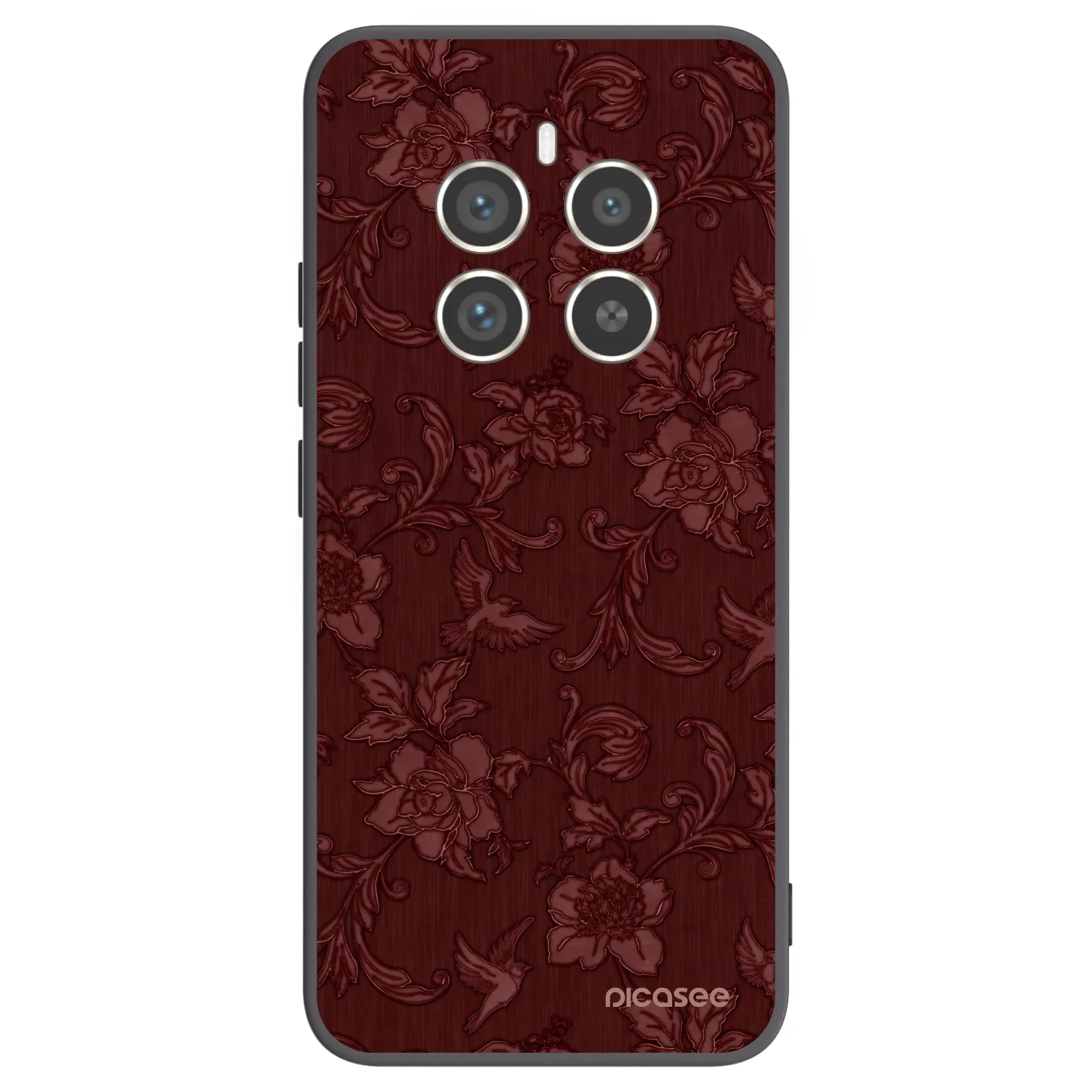 Picasee silikonowe czarne etui na Realme 12 Pro 5G - Red Elegance