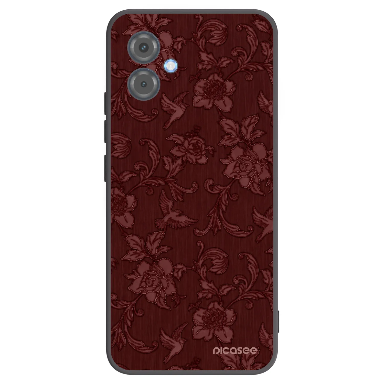 Picasee silikonowe czarne etui na Motorola Moto G14 - Red Elegance