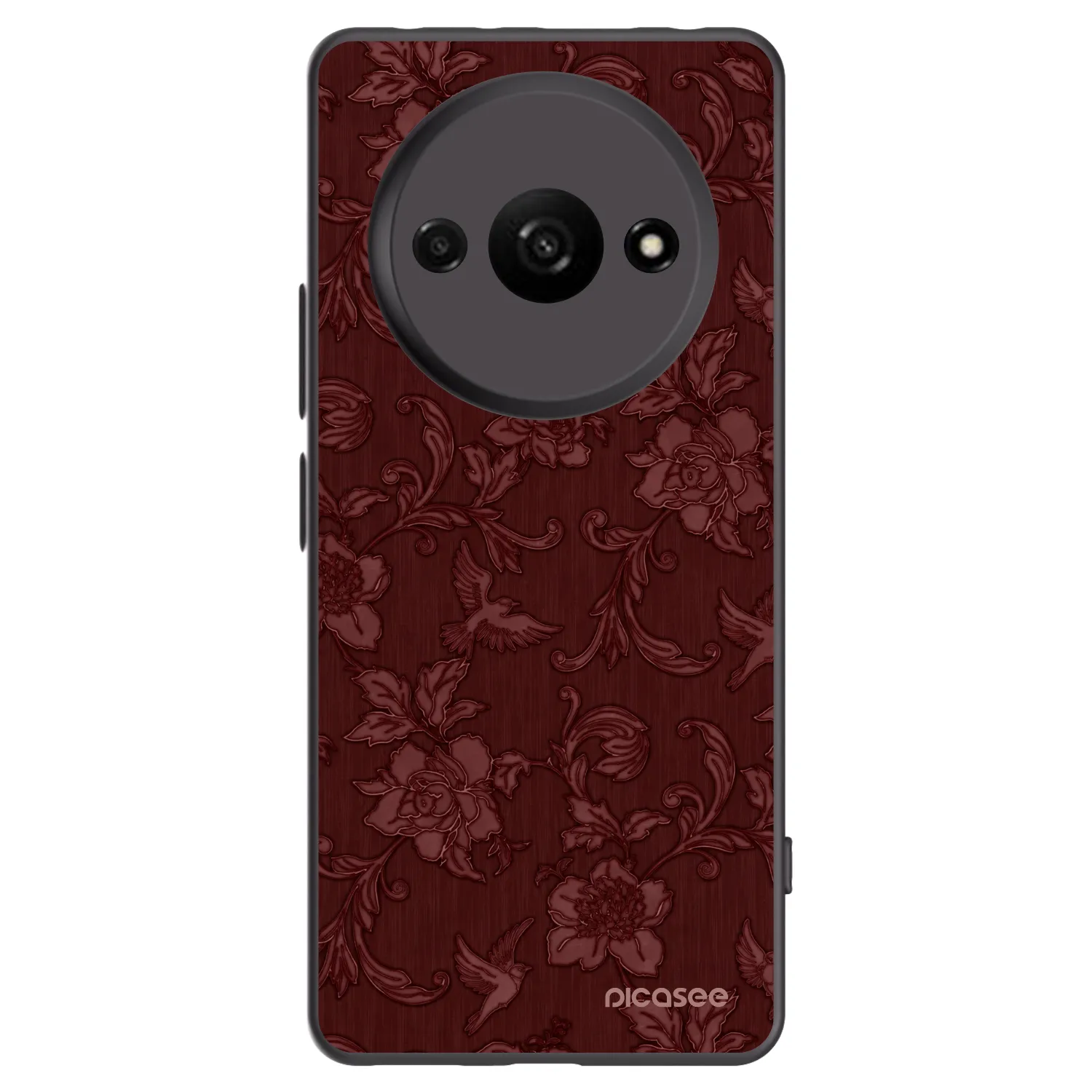 Picasee silikonowe czarne etui na Xiaomi Redmi A3 - Red Elegance