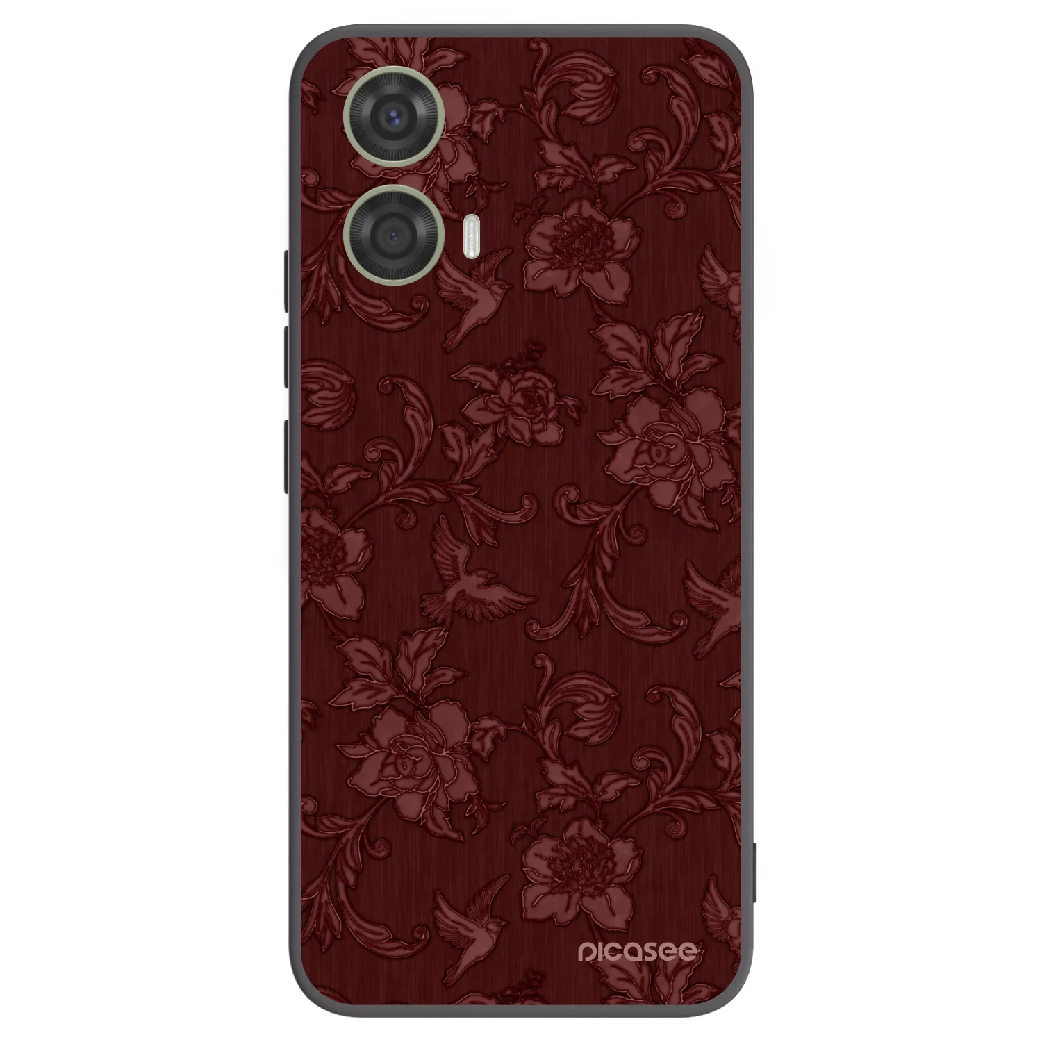 Picasee silikonowe czarne etui na Motorola Moto G24 - Red Elegance