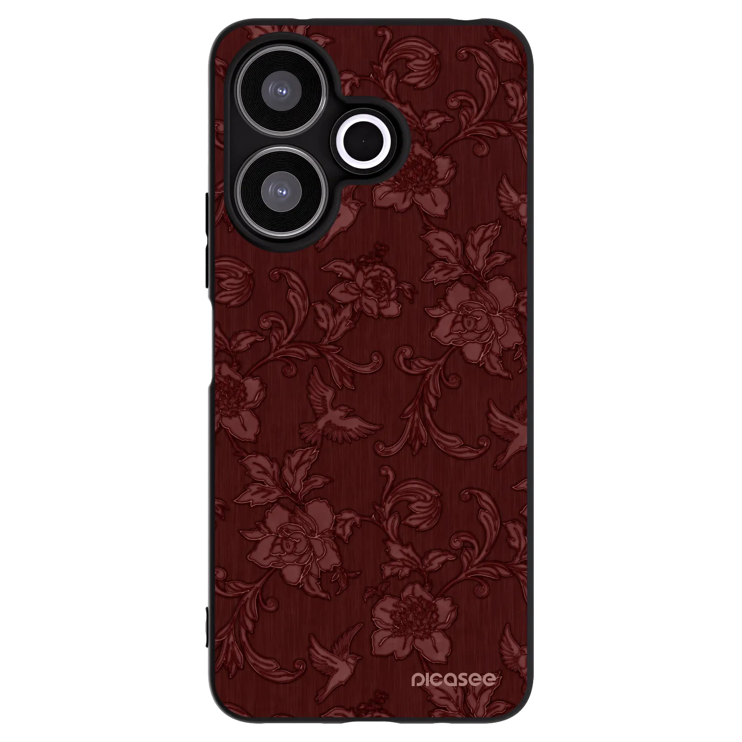 Picasee silikonowe czarne etui na Xiaomi Redmi 13 4G - Red Elegance