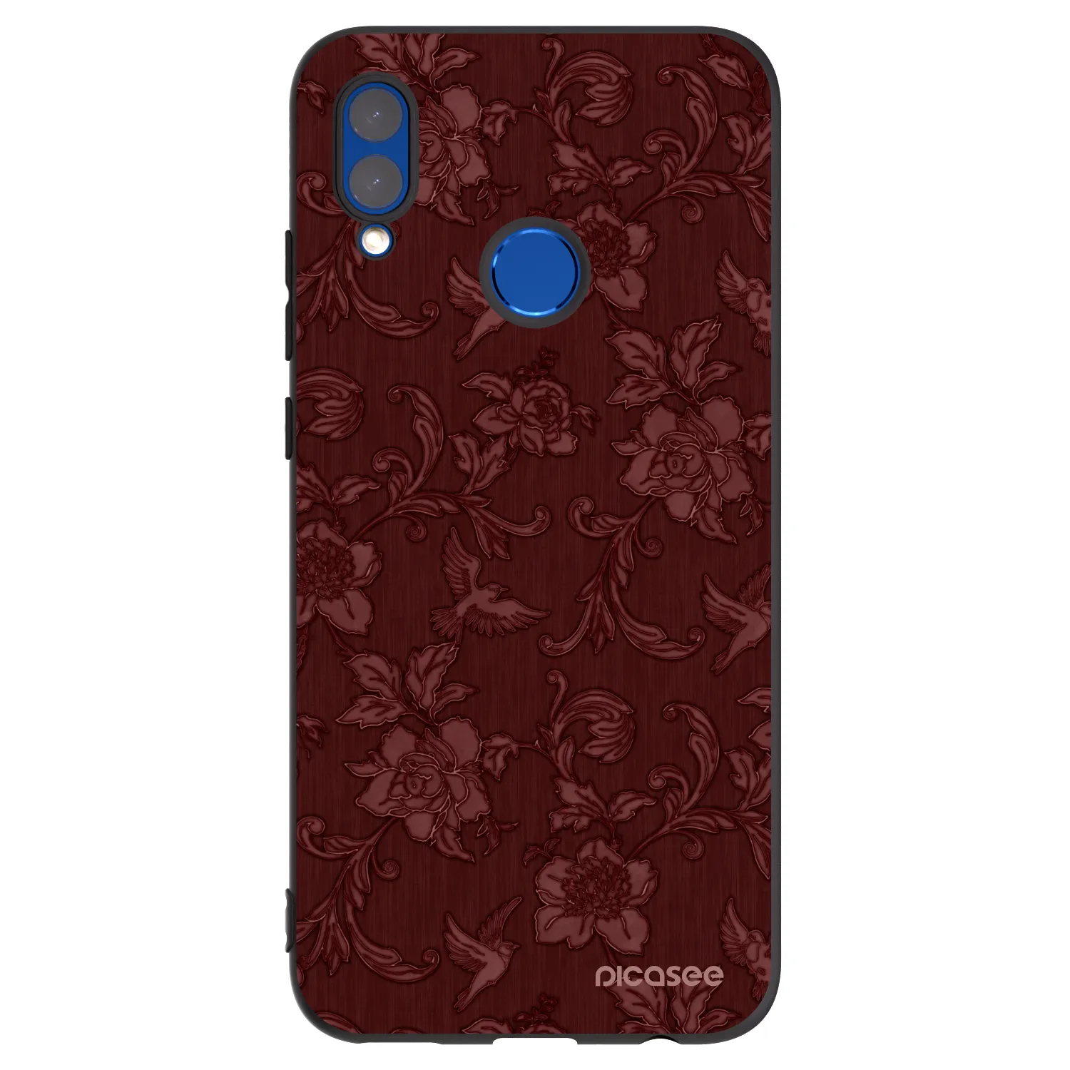 Picasee silikonowe czarne etui na Honor 10 Lite - Red Elegance