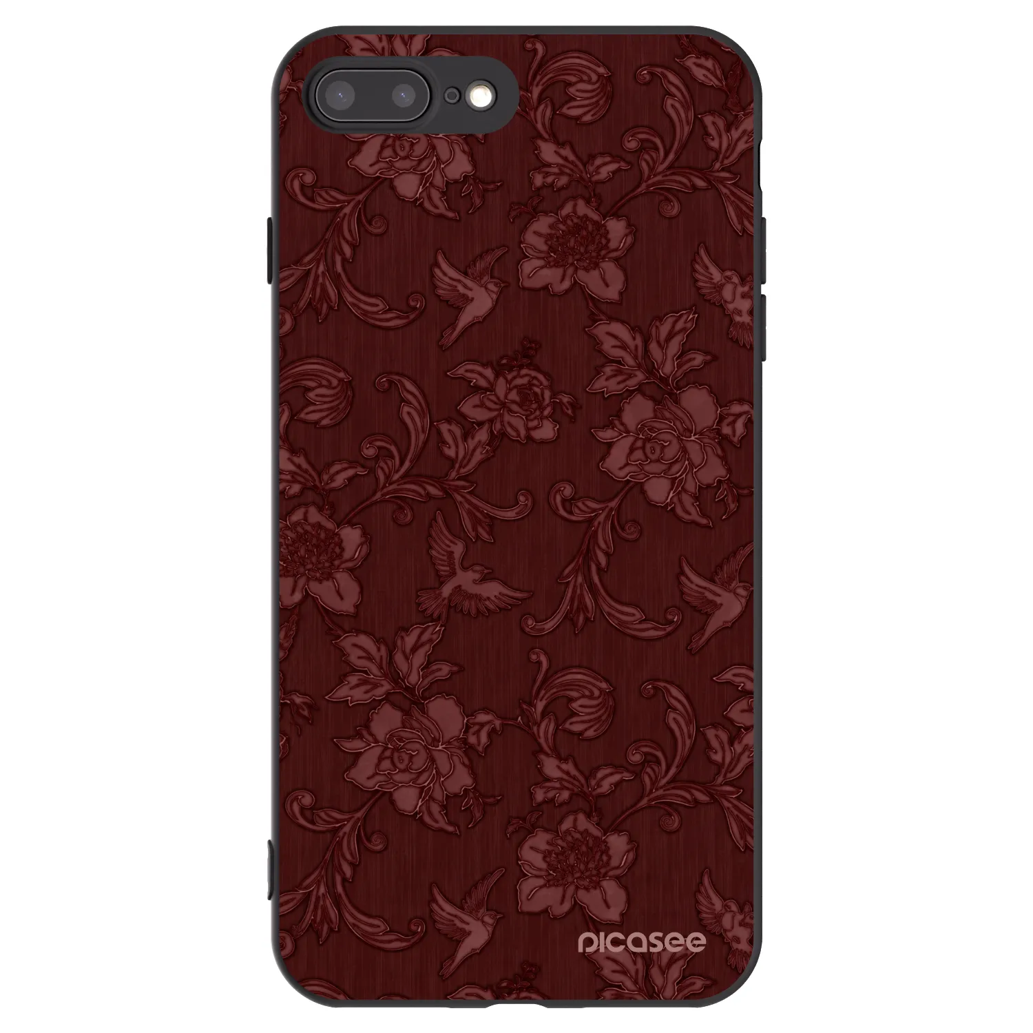 Picasee silikonowe czarne etui na Apple iPhone 8 Plus - Red Elegance