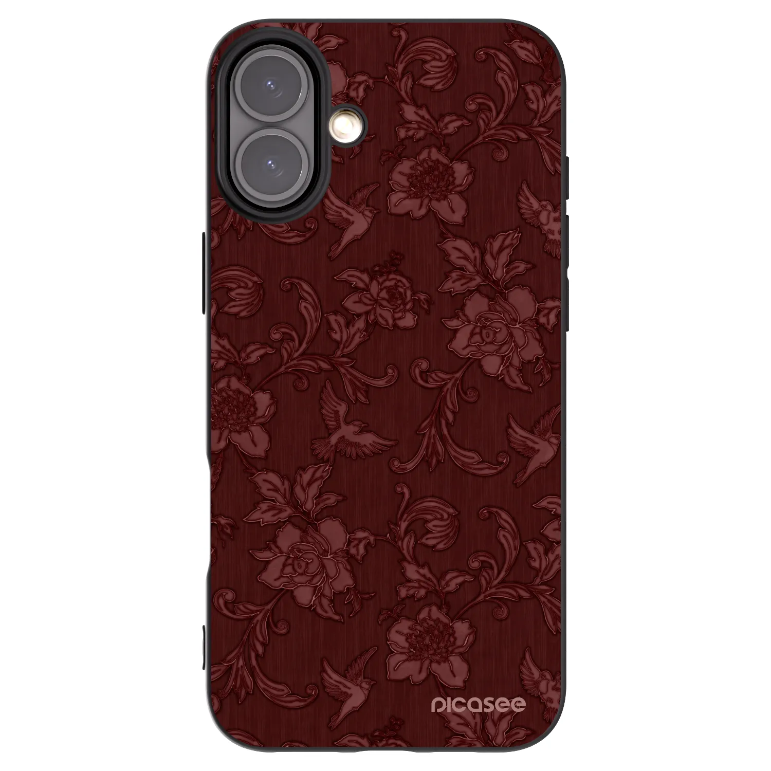 Picasee silikonowe czarne etui na Apple iPhone 16 Plus - Red Elegance