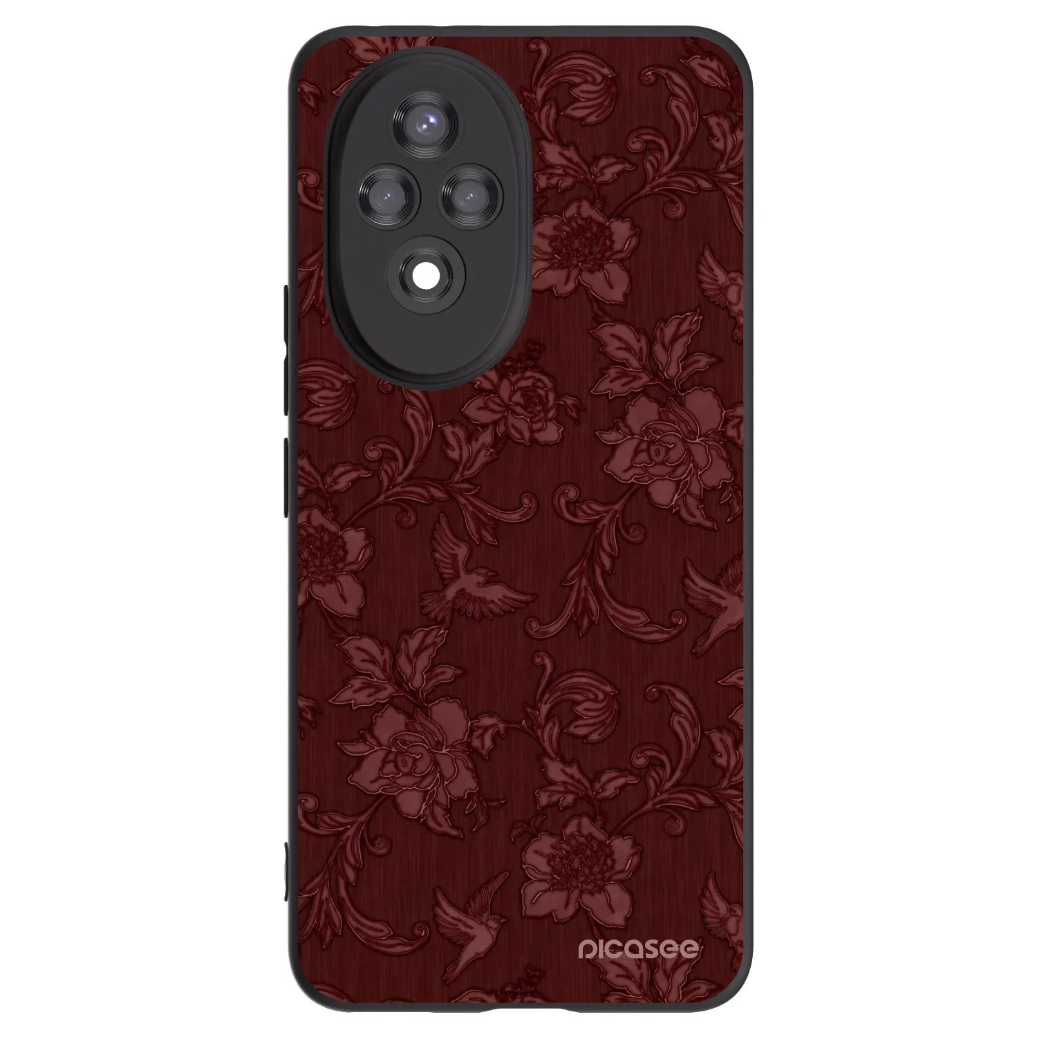 Picasee silikonowe czarne etui na Honor 200 5G - Red Elegance