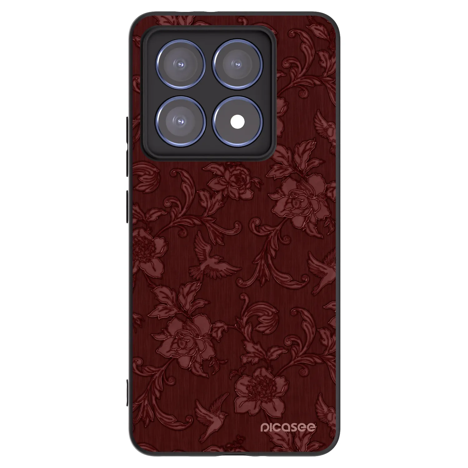 Picasee silikonowe czarne etui na Xiaomi 14T Pro - Red Elegance