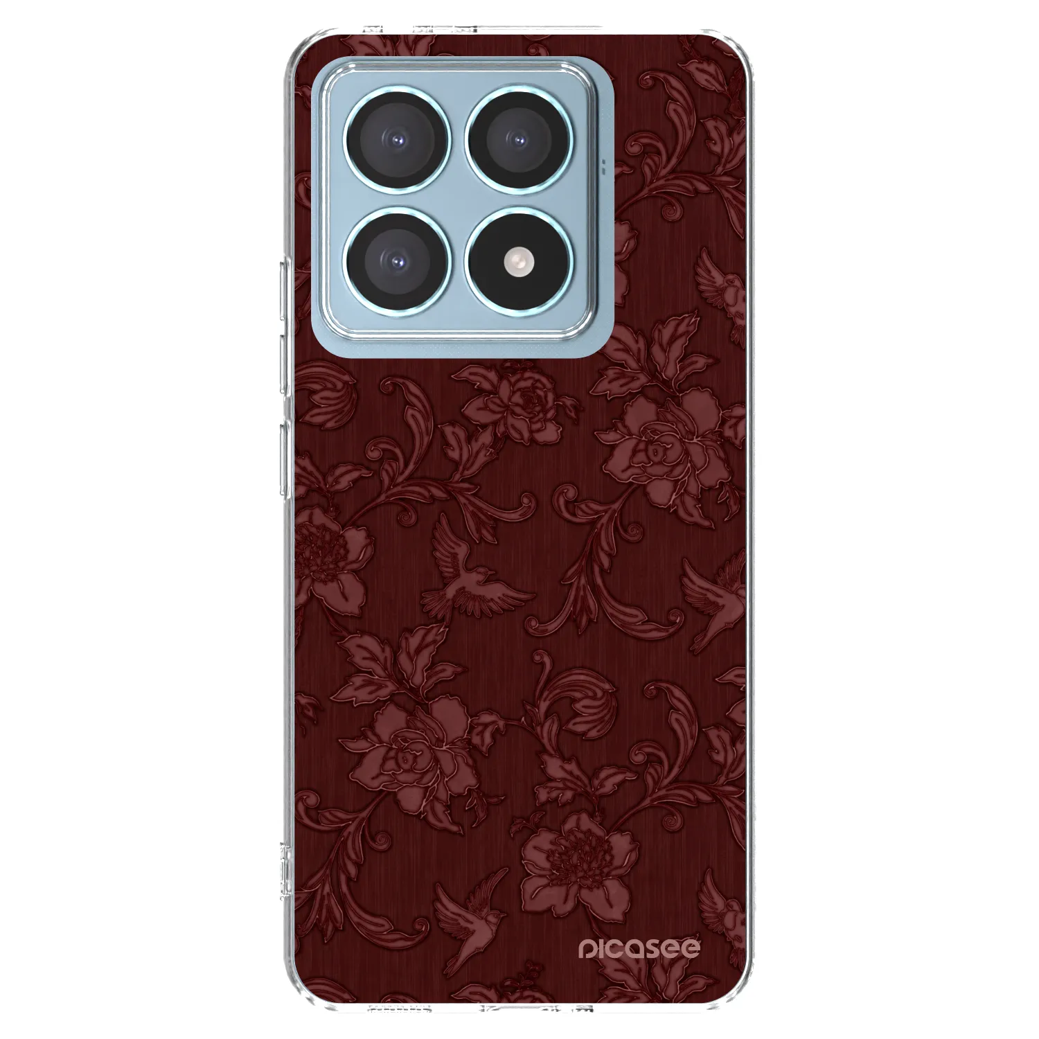 Picasee silikonowe przeźroczyste etui na Xiaomi 14T Pro - Red Elegance