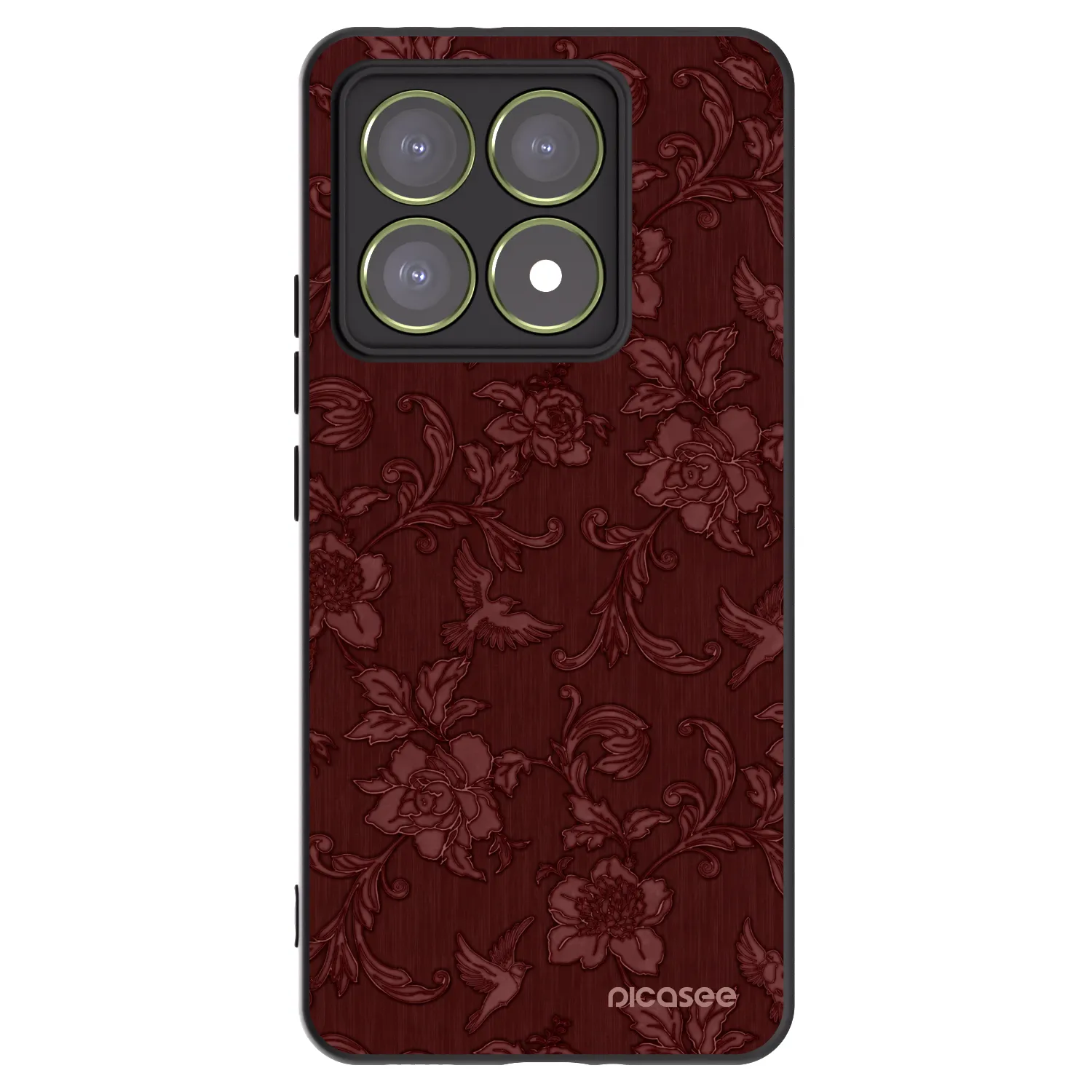 Picasee silikonowe czarne etui na Xiaomi 14T - Red Elegance