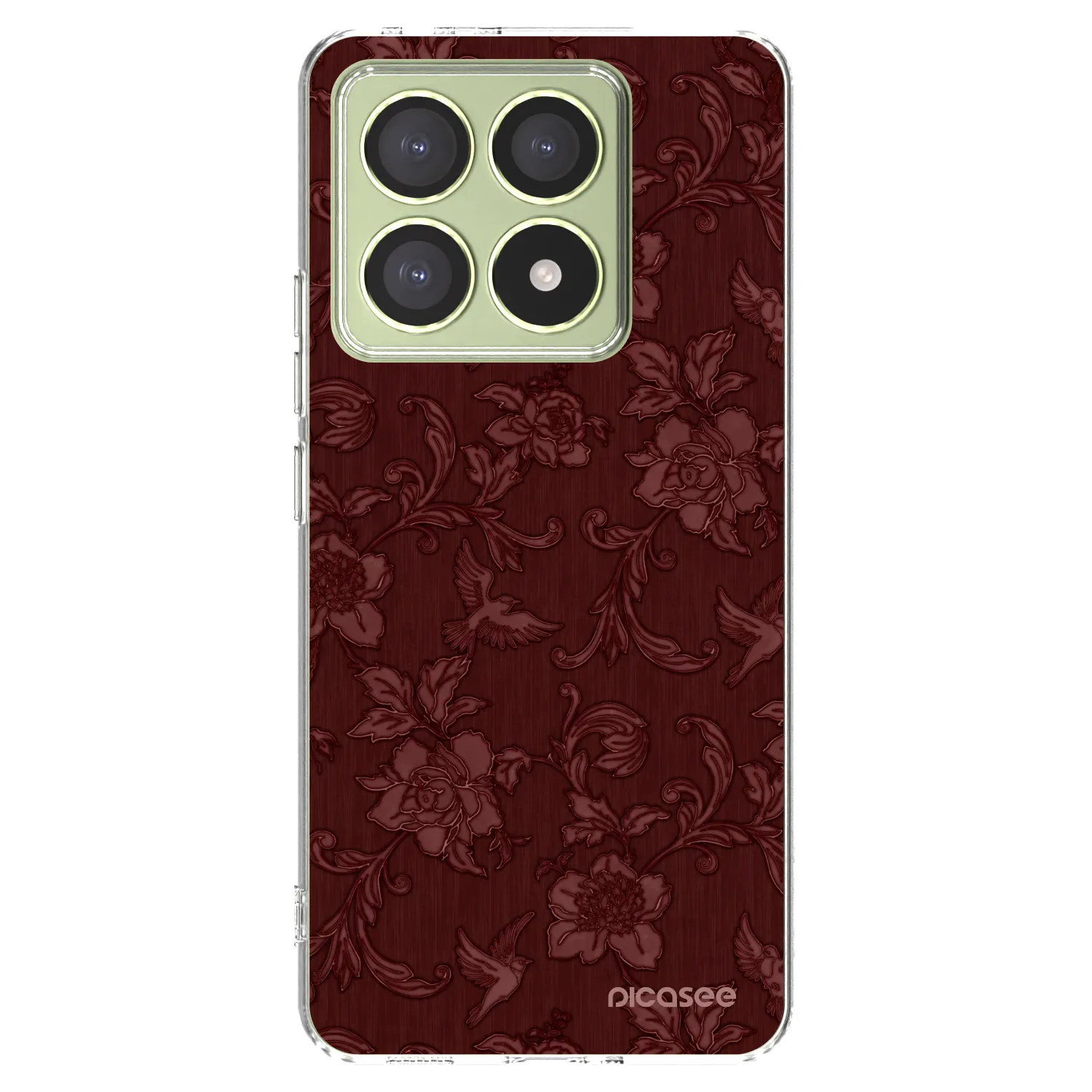 Picasee silikonowe przeźroczyste etui na Xiaomi 14T - Red Elegance
