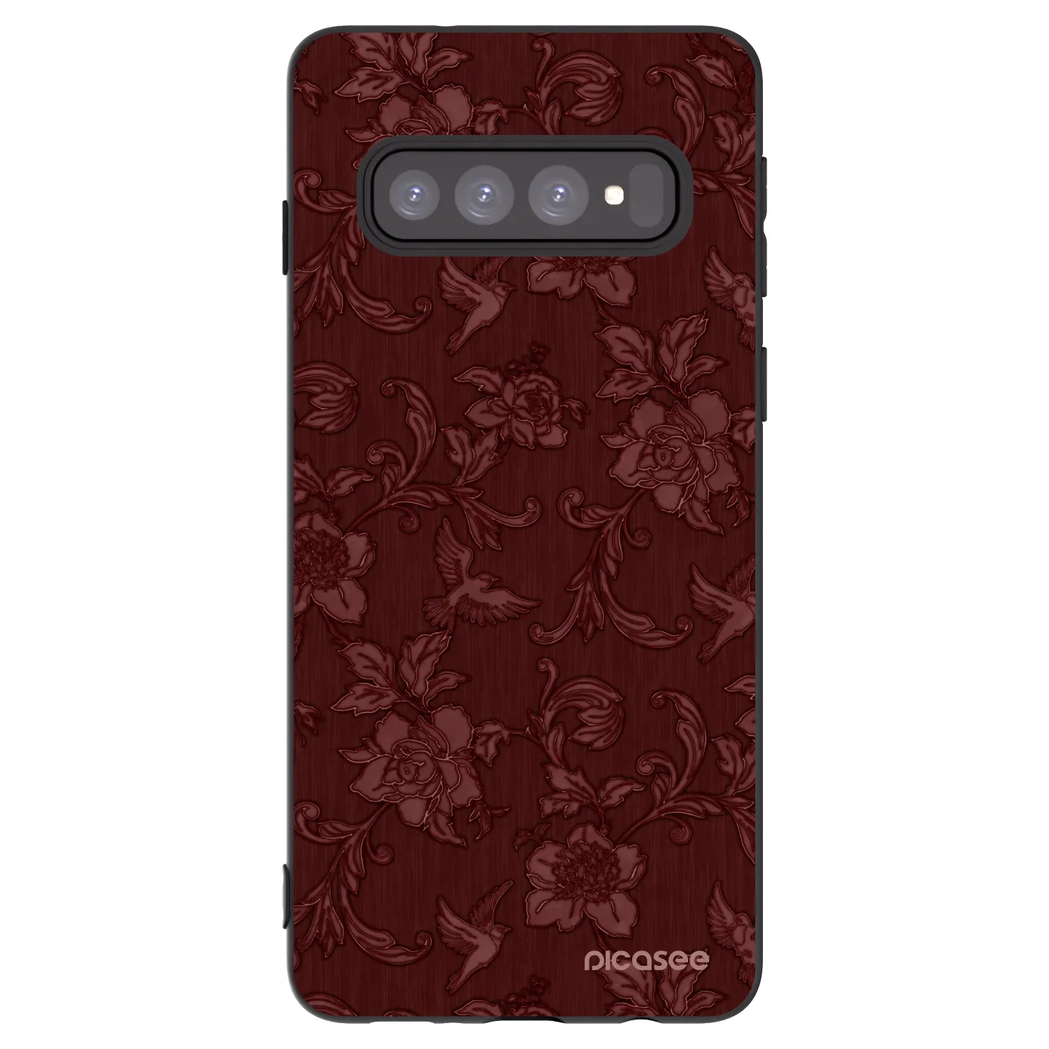 Picasee silikonowe czarne etui na Samsung Galaxy S10 G973 - Red Elegance