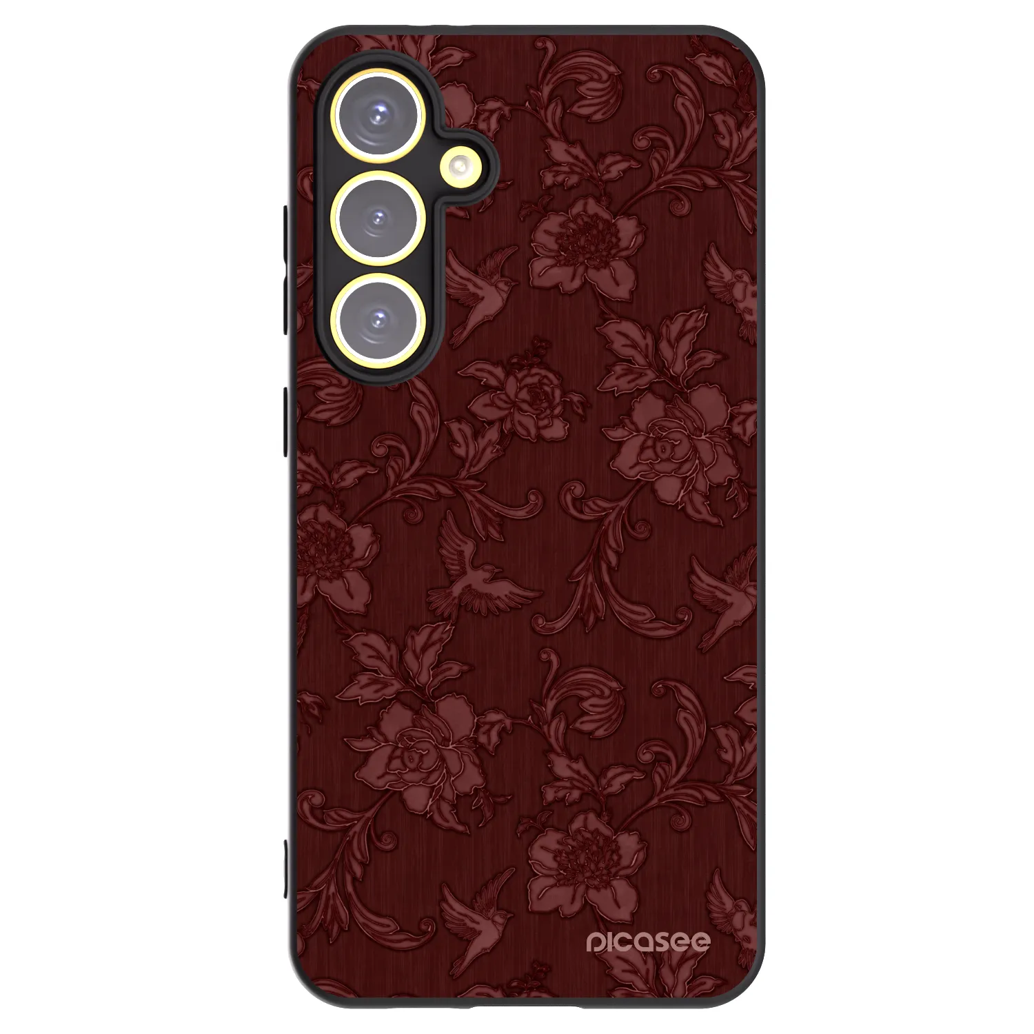 Picasee silikonowe czarne etui na Samsung Galaxy S24 FE S721B - Red Elegance