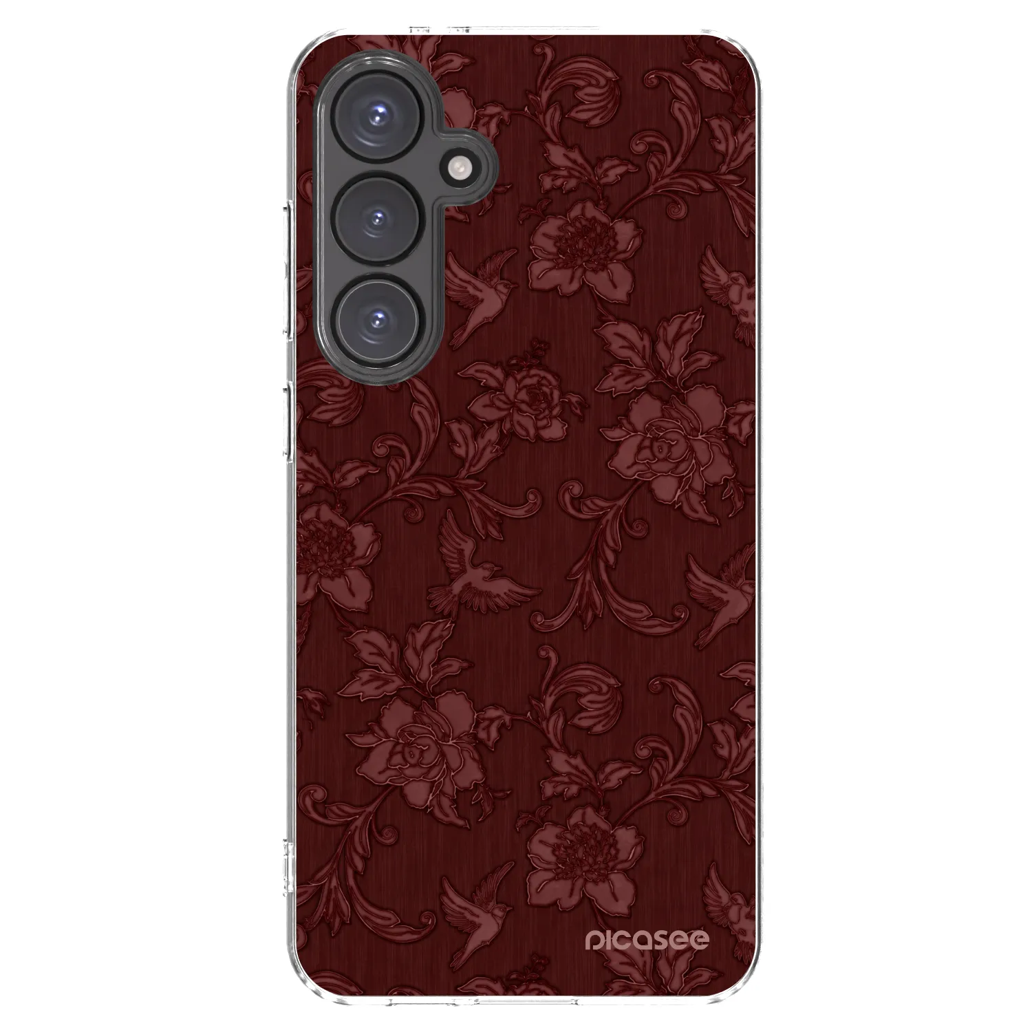 Picasee silikonowe przeźroczyste etui na Samsung Galaxy S24 FE S721B - Red Elegance