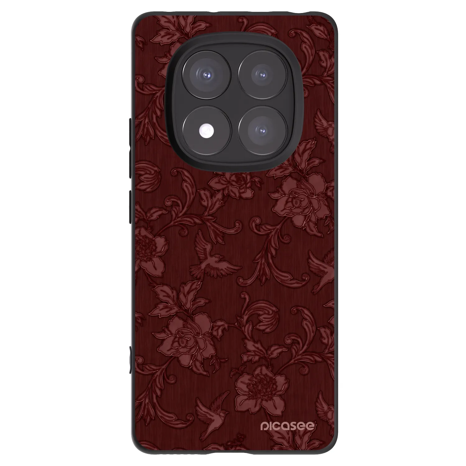 Picasee silikonowe czarne etui na Xiaomi Redmi Note 14 Pro 5G - Red Elegance