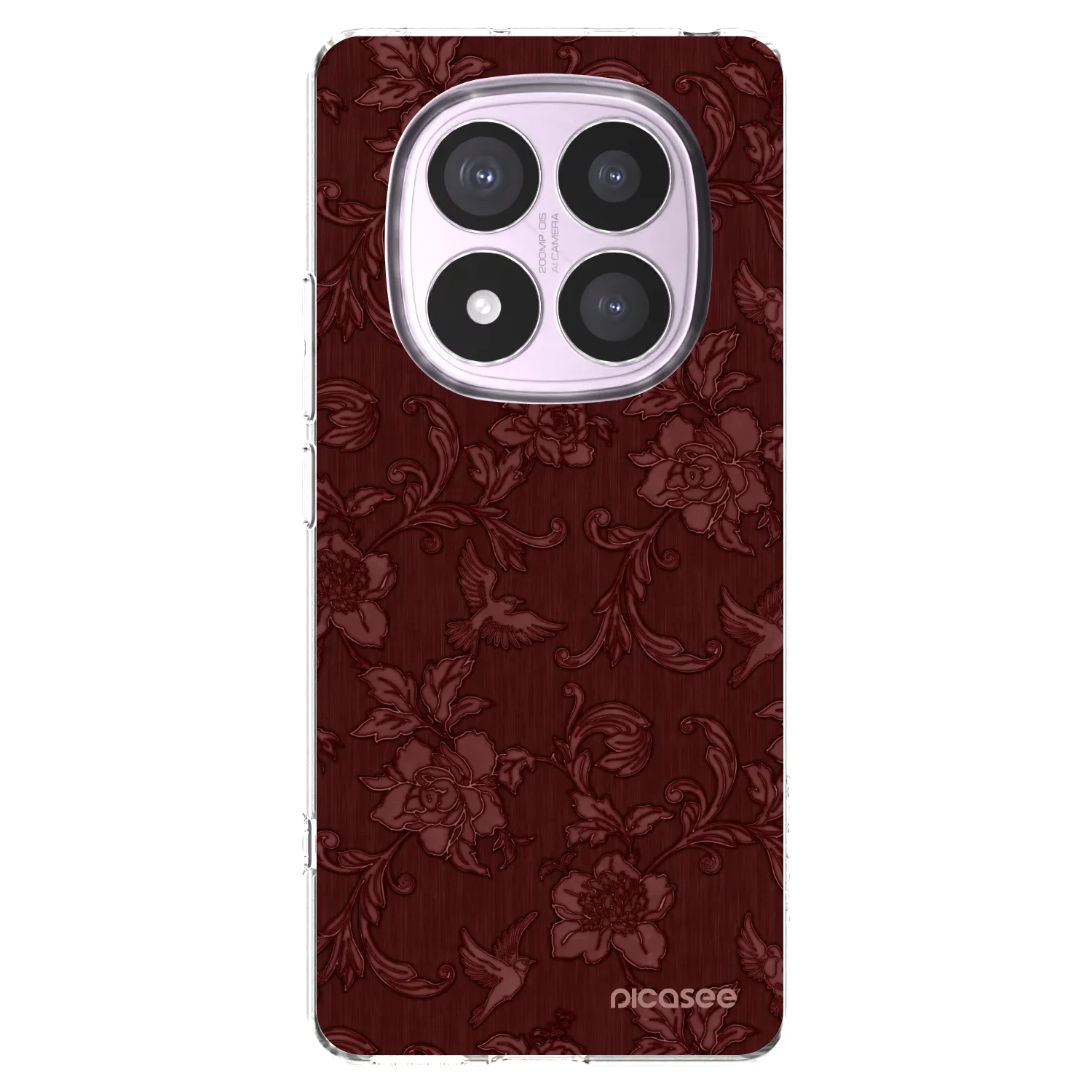 Picasee silikonowe przeźroczyste etui na Xiaomi Redmi Note 14 Pro 5G - Red Elegance