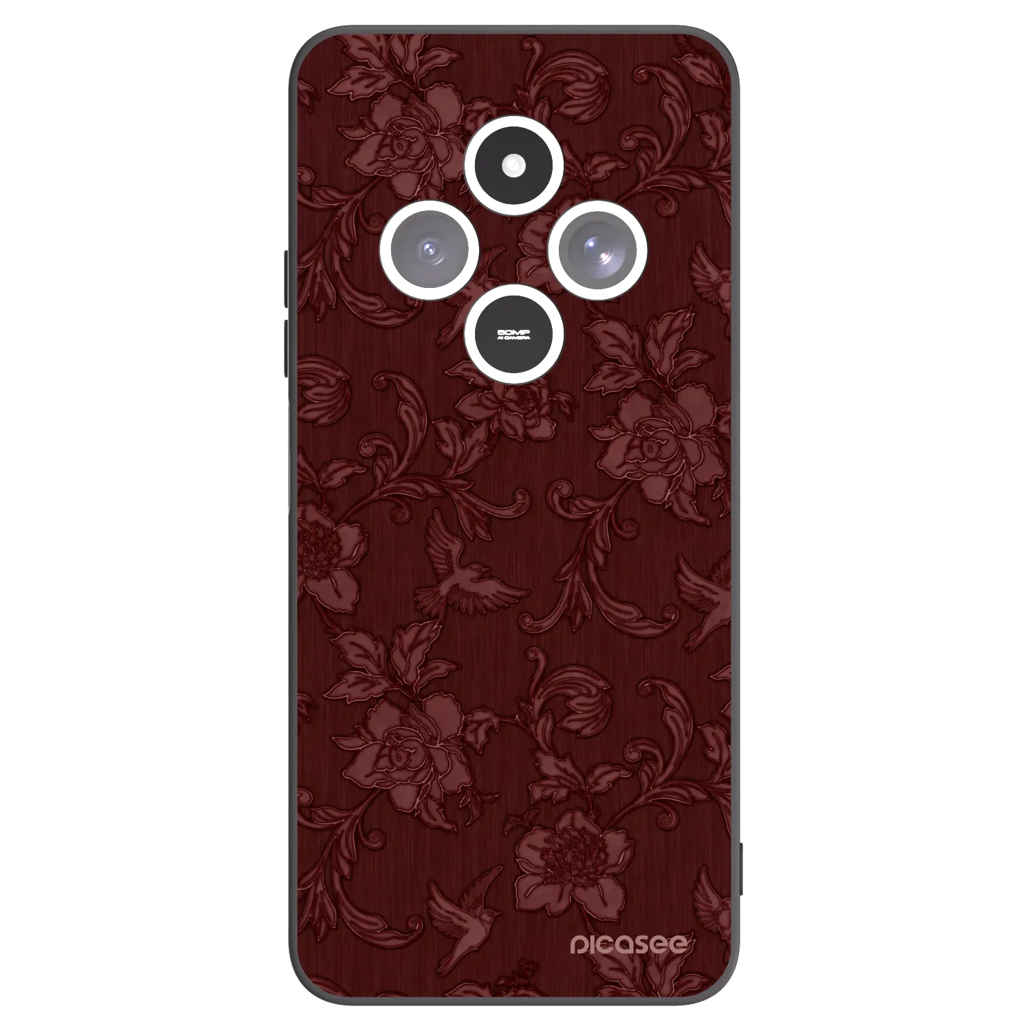 Picasee silikonowe czarne etui na Xiaomi Redmi 14C - Red Elegance