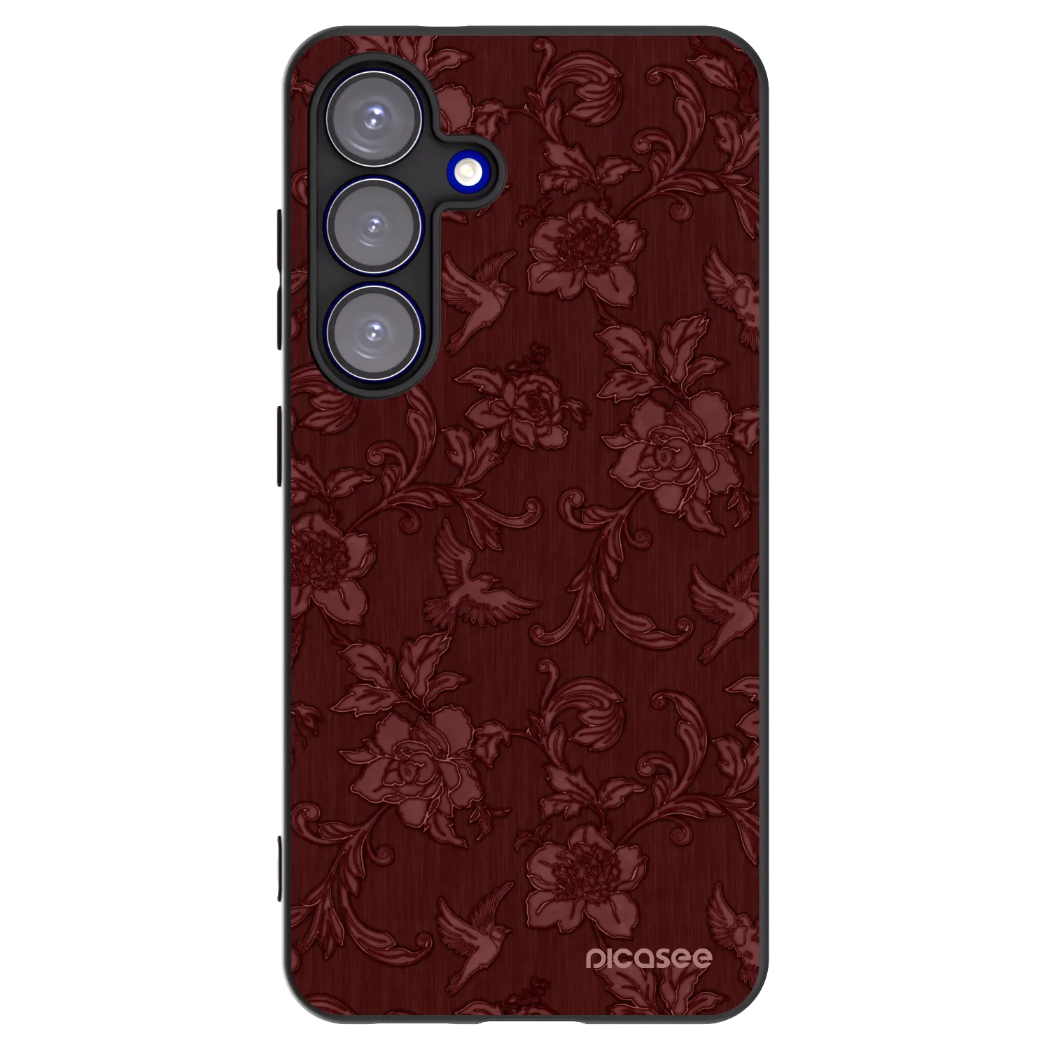 Picasee silikonowe czarne etui na Samsung Galaxy S25 5G - Red Elegance