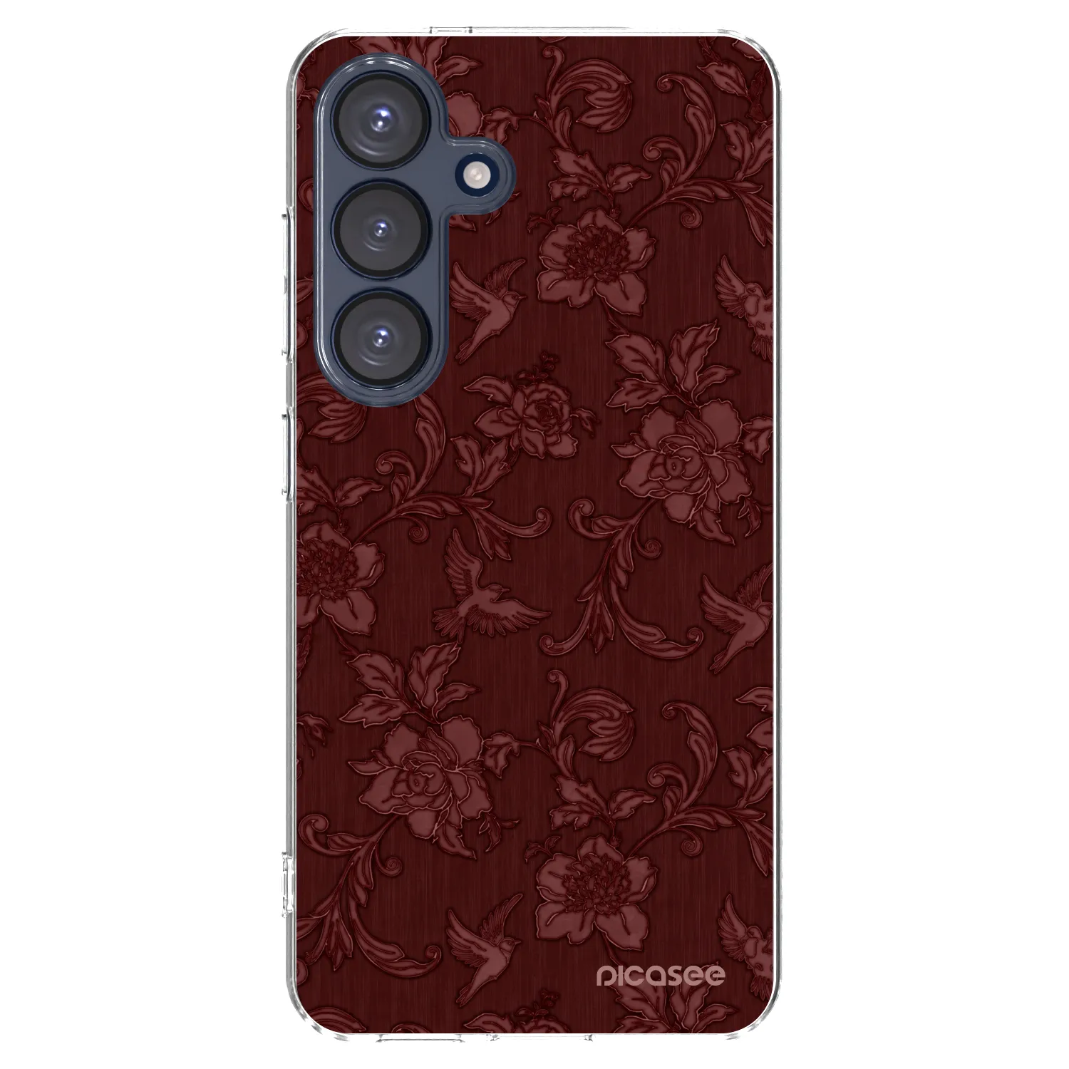 Picasee silikonowe przeźroczyste etui na Samsung Galaxy S25 5G - Red Elegance
