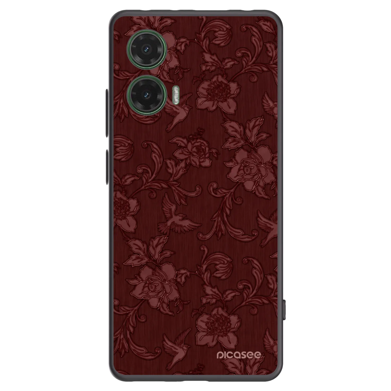 Picasee silikonowe czarne etui na Motorola Moto G35 5G - Red Elegance