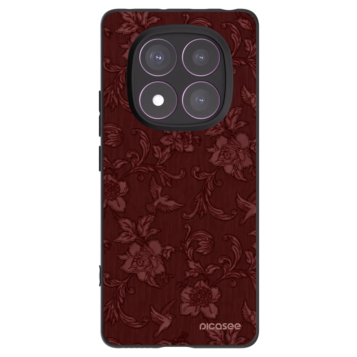Picasee silikonowe czarne etui na Xiaomi Redmi Note 14 Pro 4G - Red Elegance