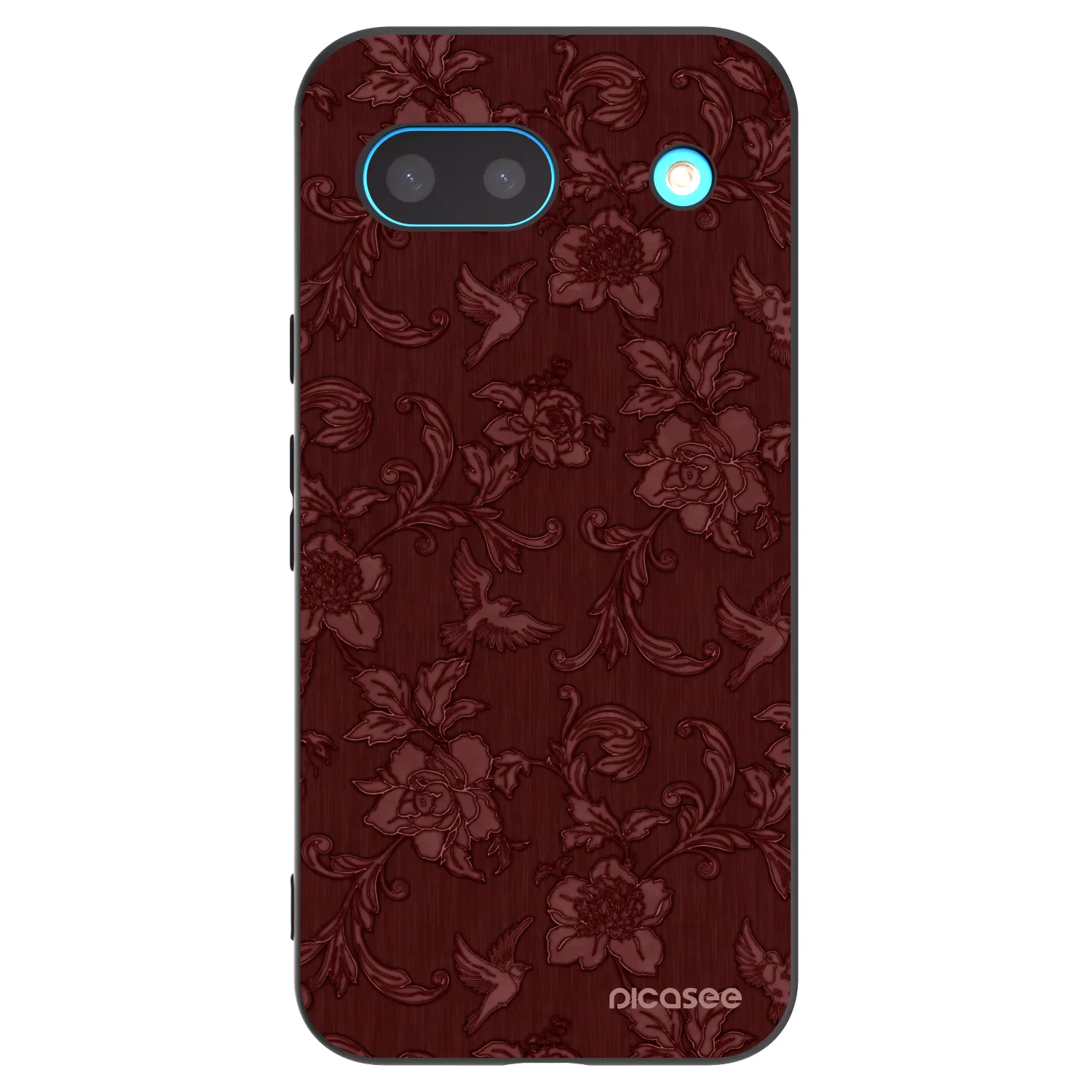 Picasee silikonowe czarne etui na Google Pixel 8 - Red Elegance