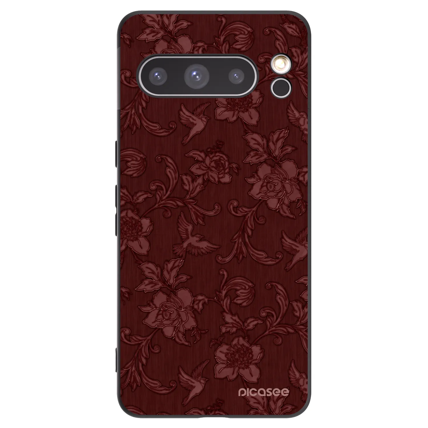 Picasee silikonowe czarne etui na Google Pixel 8 Pro - Red Elegance