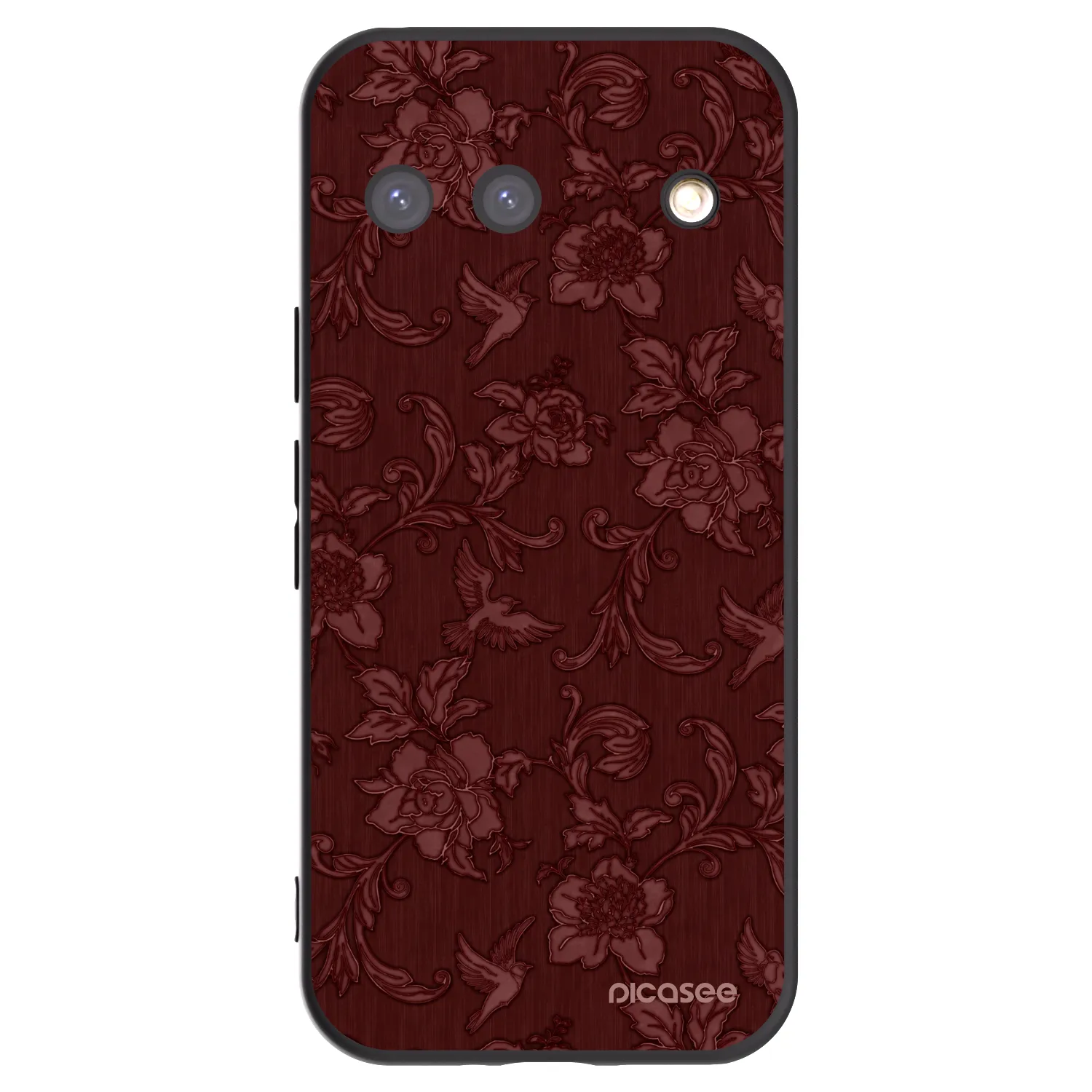 Picasee silikonowe czarne etui na Google Pixel 9 - Red Elegance