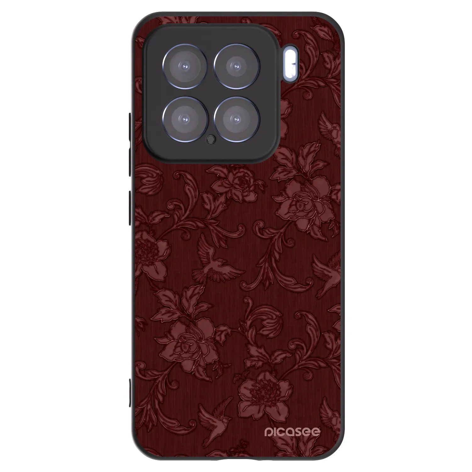 Picasee silikonowe czarne etui na Xiaomi 15 - Red Elegance