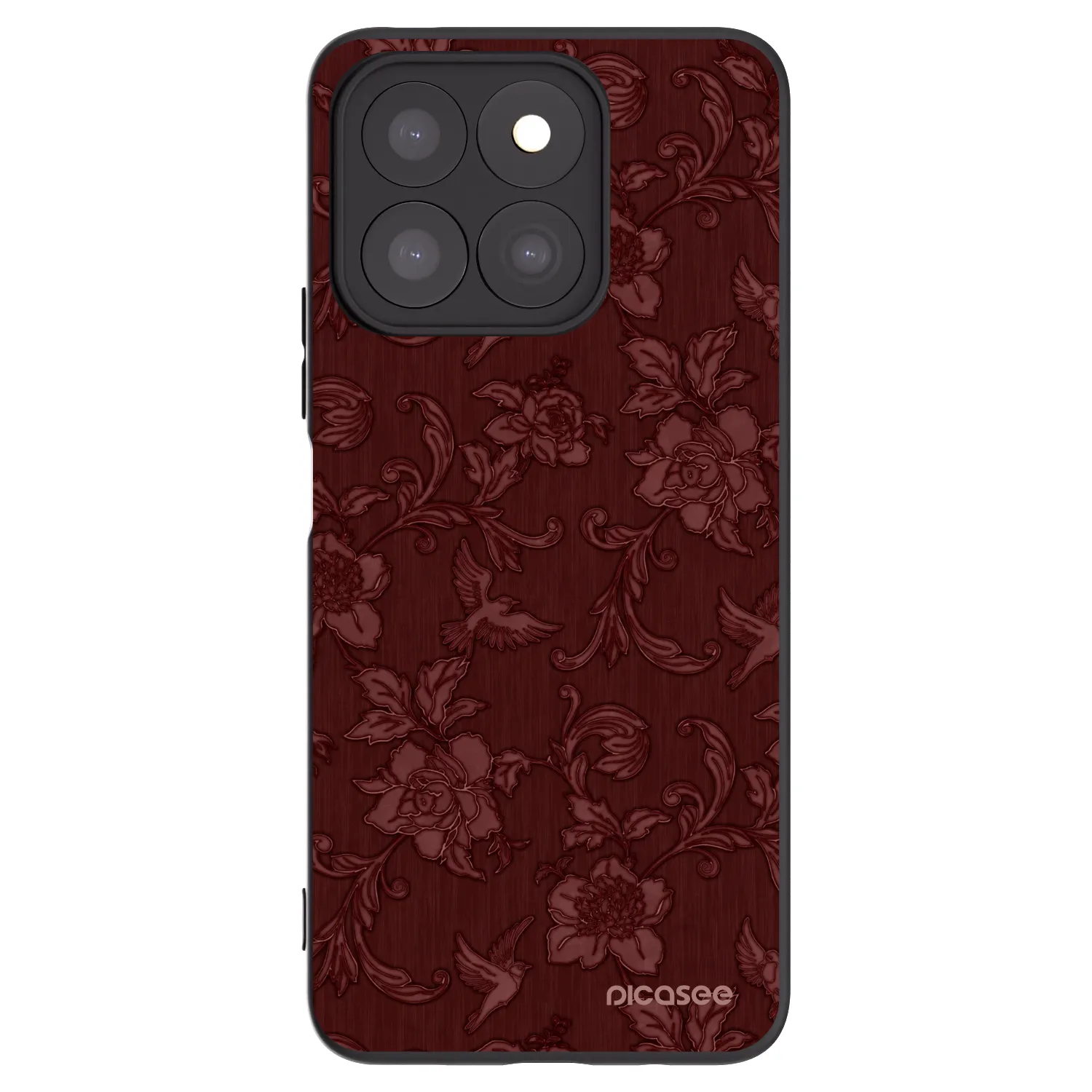 Picasee silikonowe czarne etui na Honor X8c - Red Elegance