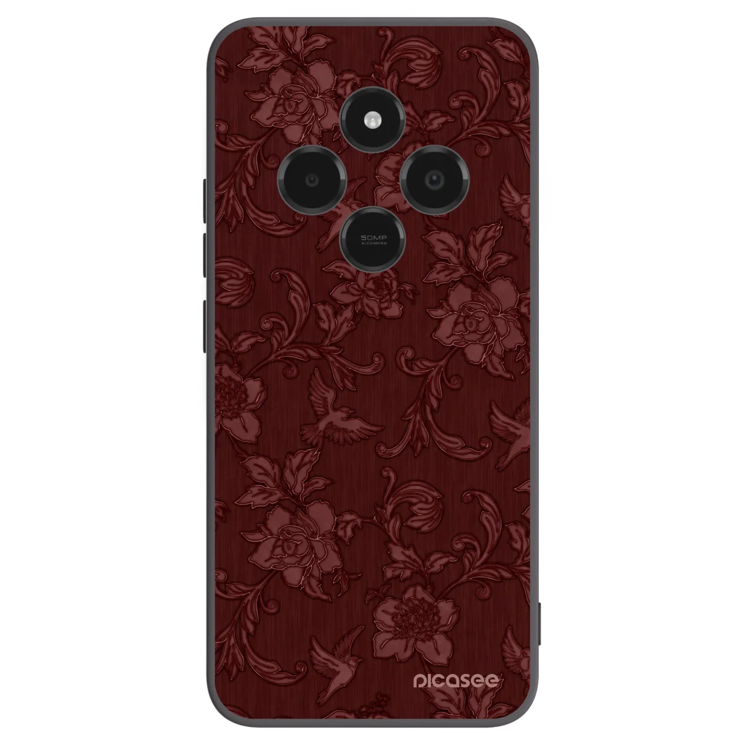 Picasee silikonowe czarne etui na Xiaomi Poco C75 - Red Elegance