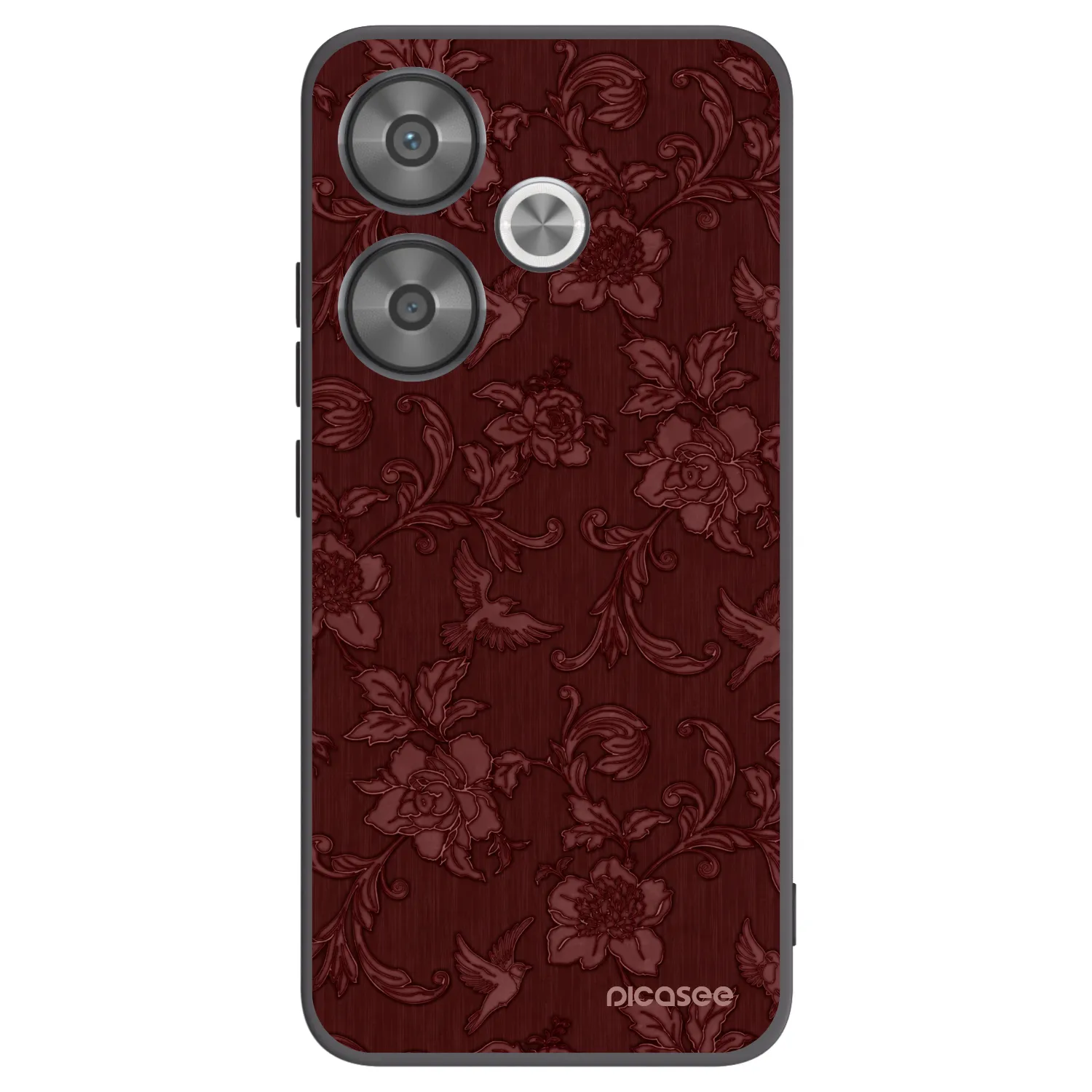 Picasee silikonowe czarne etui na Xiaomi Poco F6 - Red Elegance