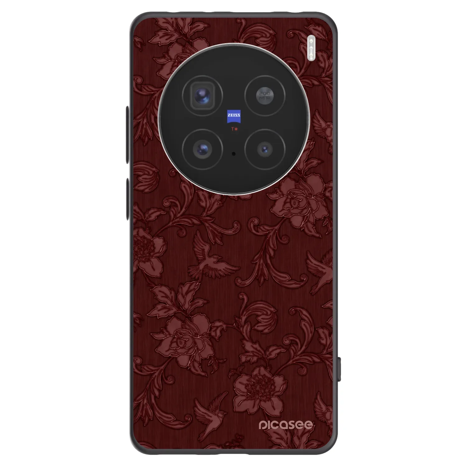 Picasee silikonowe czarne etui na Vivo X200 Pro - Red Elegance