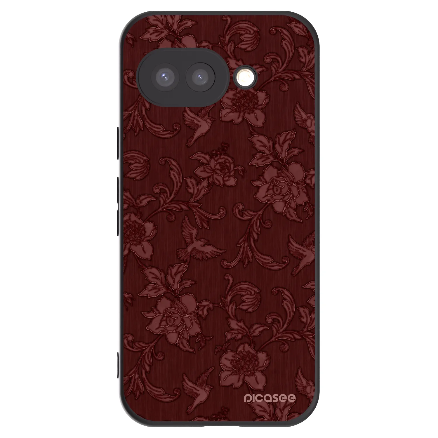 Picasee silikonowe czarne etui na Google Pixel 9a - Red Elegance