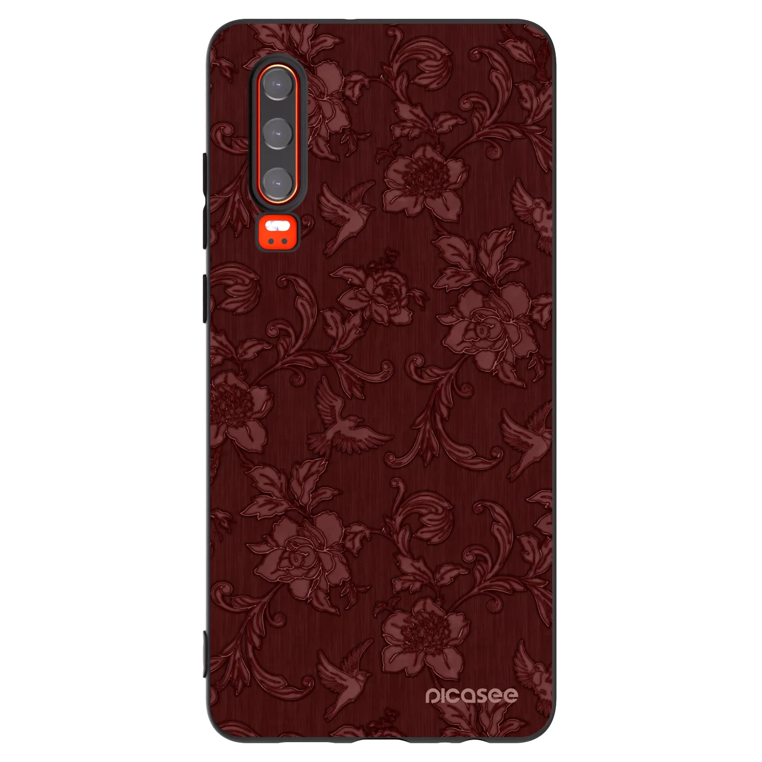 Picasee silikonowe czarne etui na Huawei P30 - Red Elegance