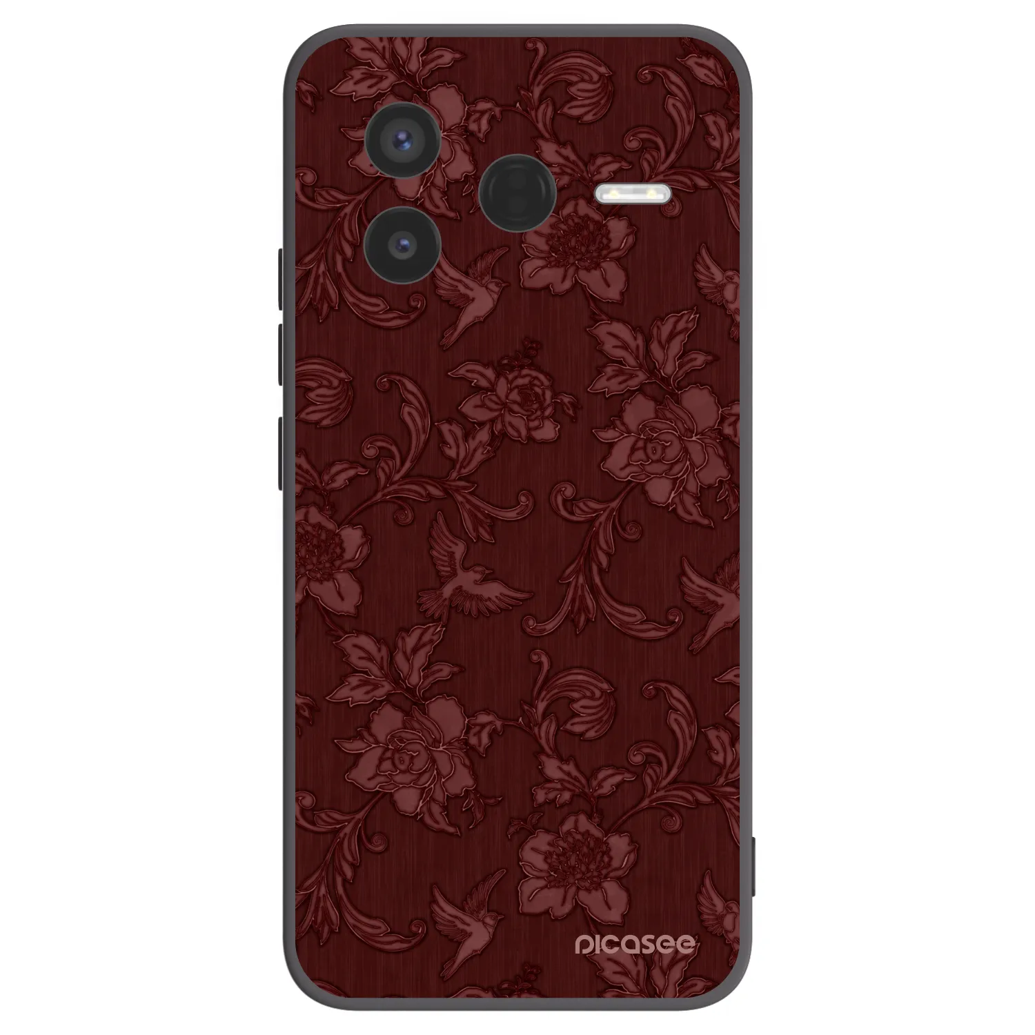 Picasee silikonowe czarne etui na Xiaomi Poco F7 Pro 5G - Red Elegance