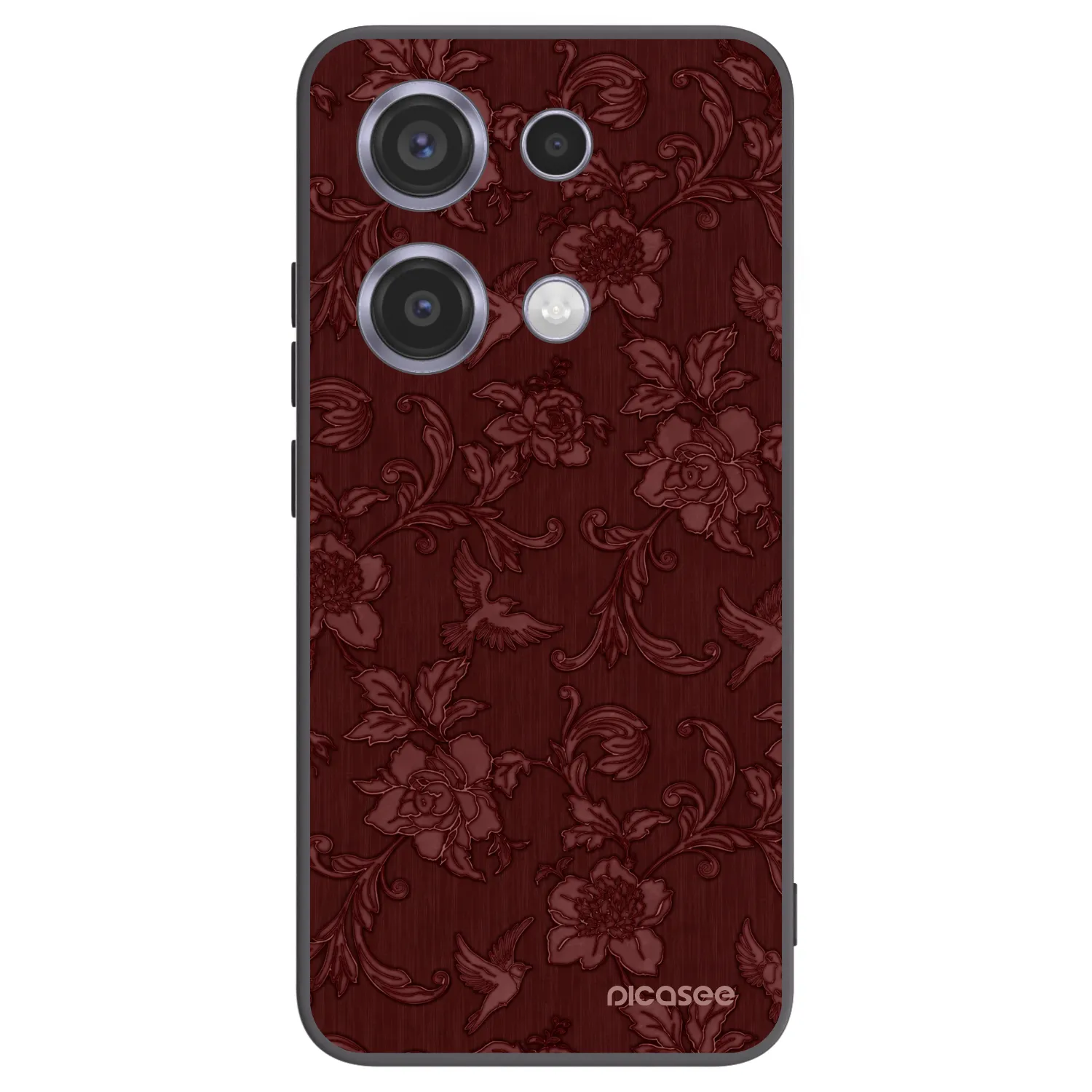 Picasee silikonowe czarne etui na Xiaomi Redmi Note 14S - Red Elegance