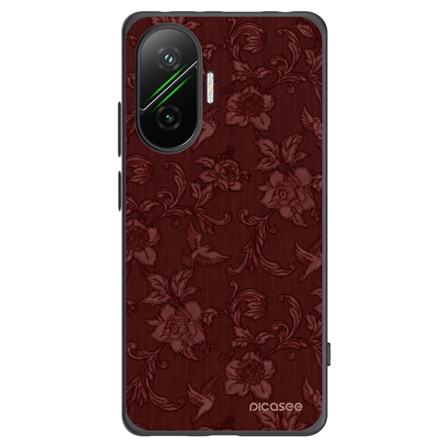 Picasee silikonowe czarne etui na Xiaomi Poco F7 5G - Red Elegance