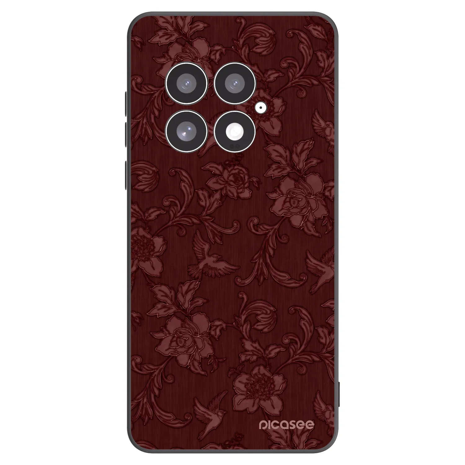Picasee silikonowe czarne etui na OnePlus 13 5G - Red Elegance