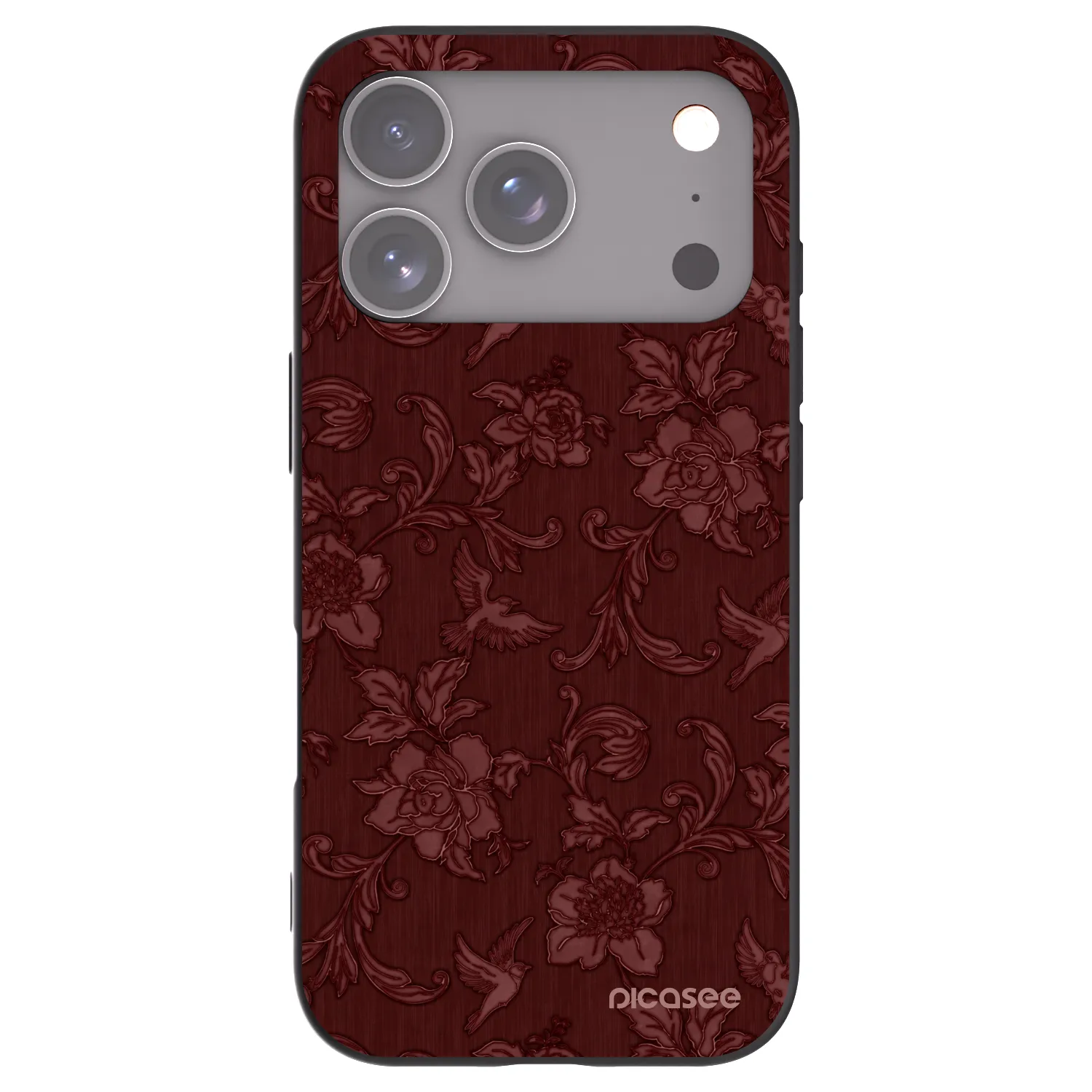 Picasee silikonowe czarne etui na Apple iPhone 17 Pro - Red Elegance