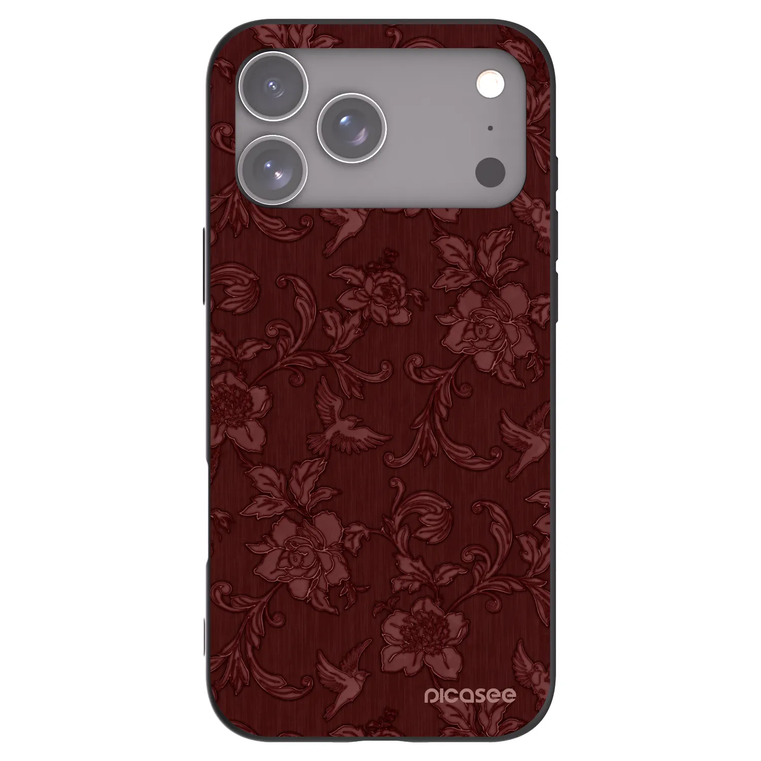 Picasee silikonowe czarne etui na Apple iPhone 17 Pro Max - Red Elegance
