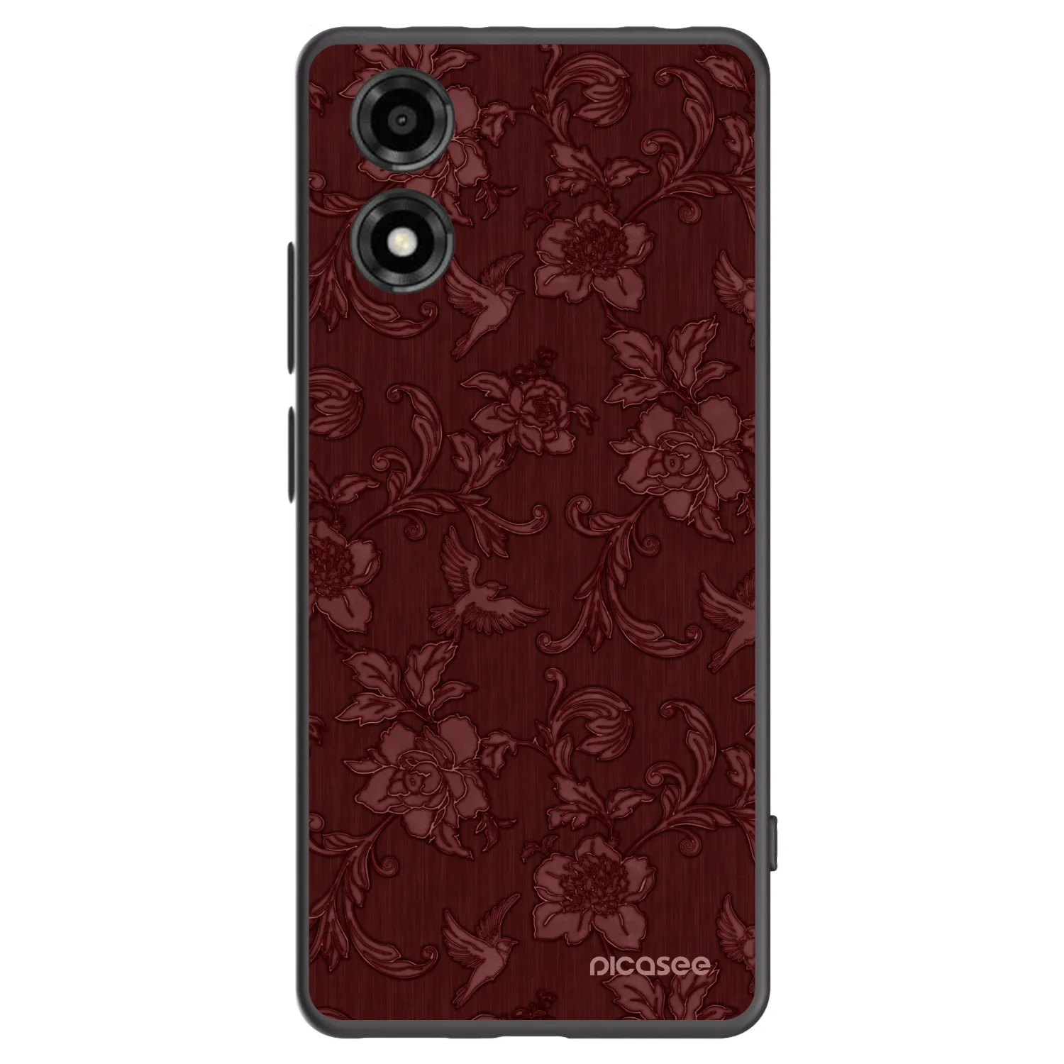 Picasee silikonowe czarne etui na Motorola Moto E14 - Red Elegance