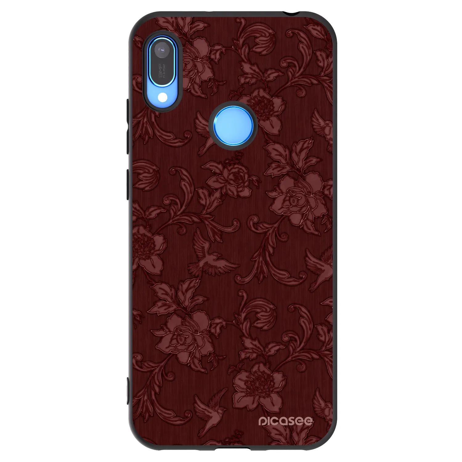 Picasee silikonowe czarne etui na Huawei Y6 2019 - Red Elegance