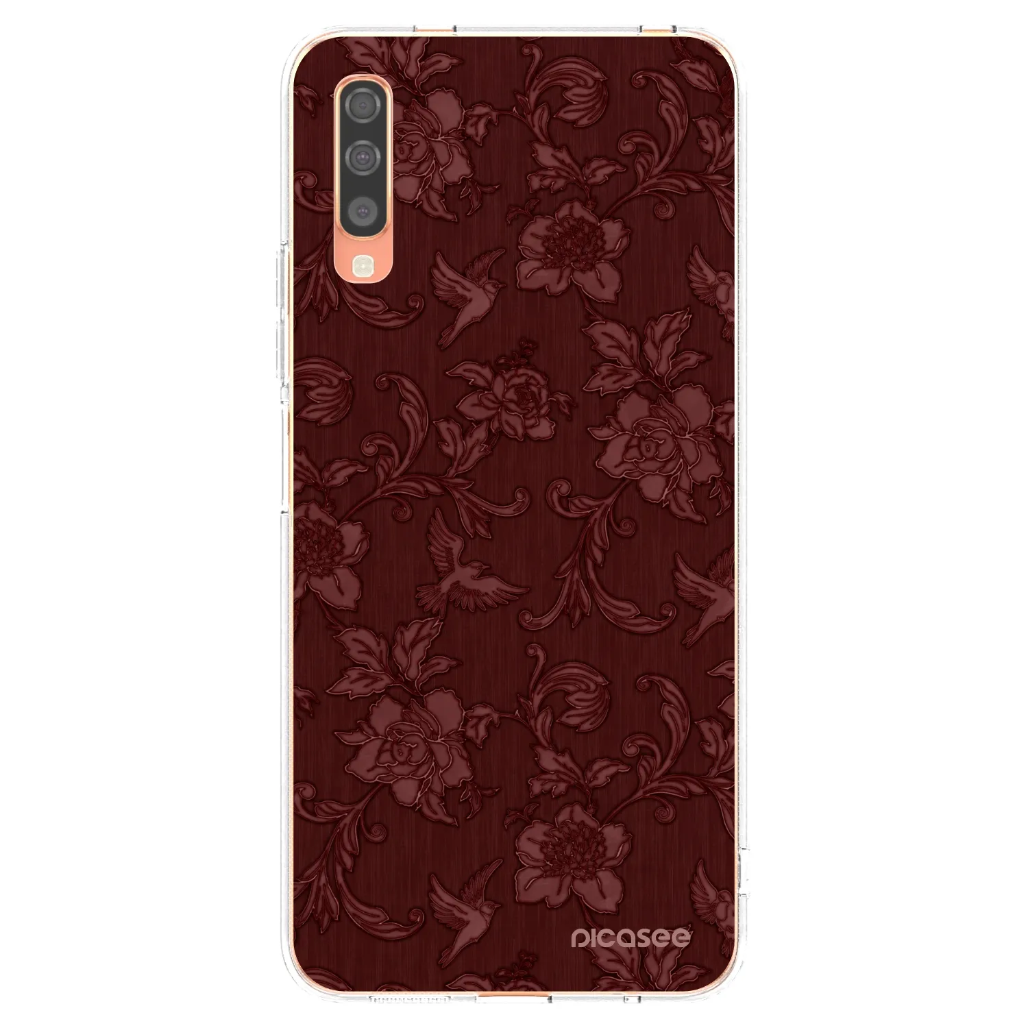 Picasee silikonowe przeźroczyste etui na Samsung Galaxy A70 A705F - Red Elegance