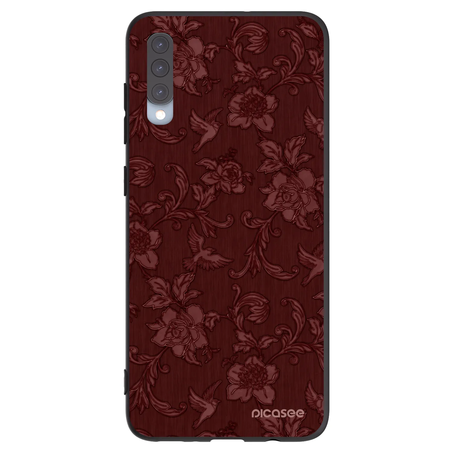 Picasee silikonowe czarne etui na Samsung Galaxy A70 A705F - Red Elegance