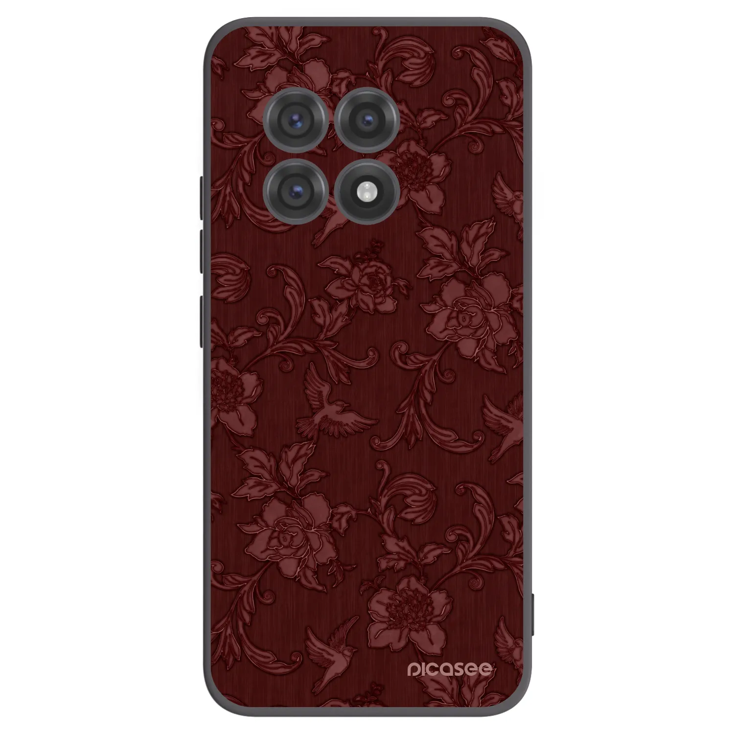 Picasee silikonowe czarne etui na OnePlus 13R 5G - Red Elegance
