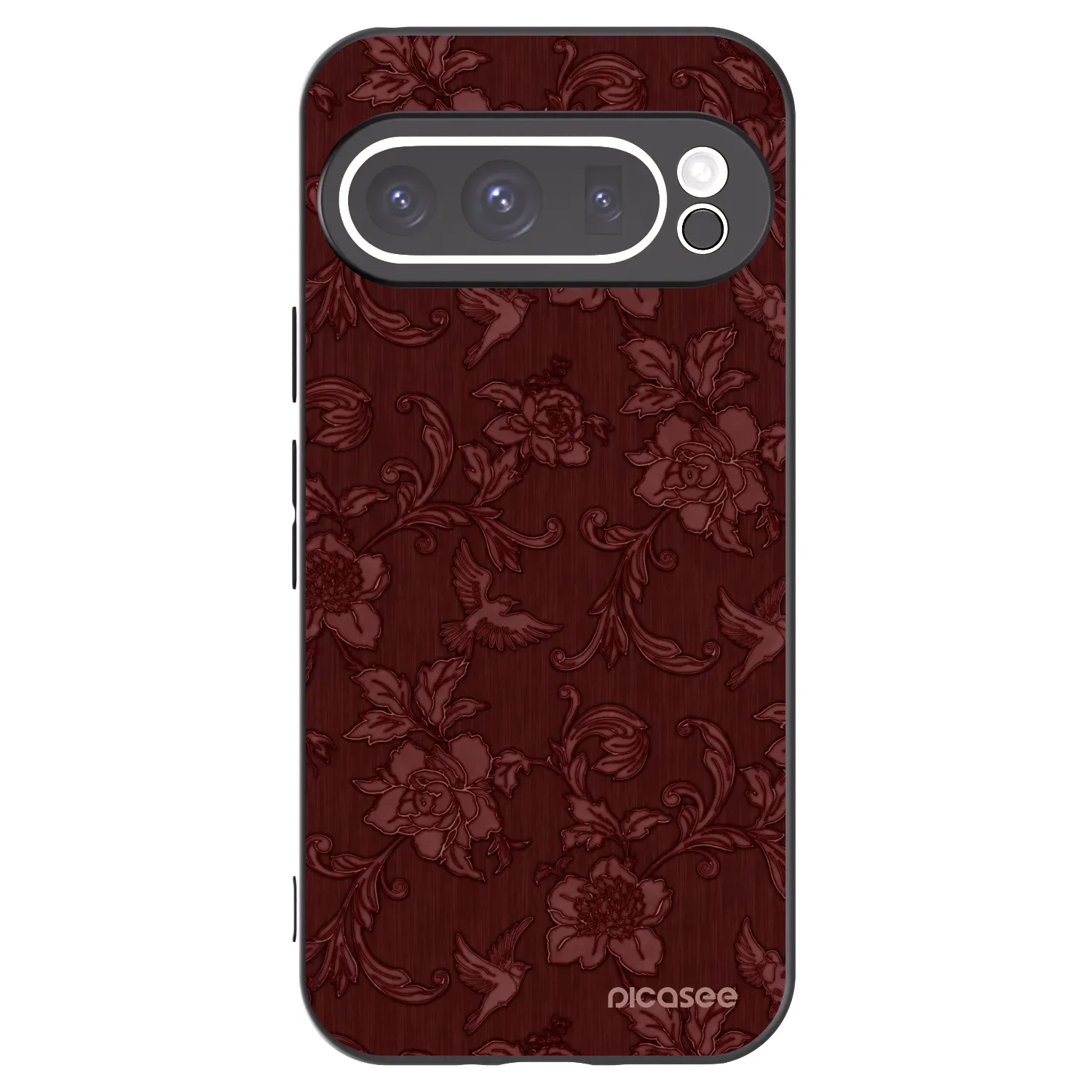 Picasee silikonowe czarne etui na Google Pixel 9 Pro XL - Red Elegance
