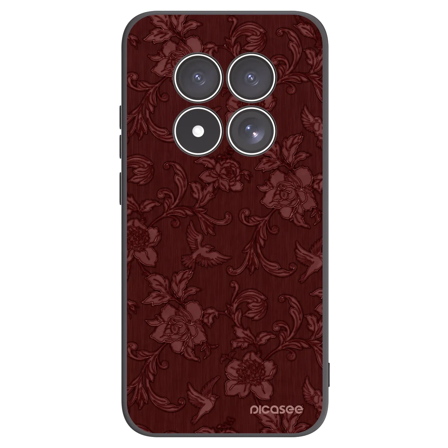 Picasee silikonowe czarne etui na Xiaomi Redmi Note 15 Pro 4G - Red Elegance