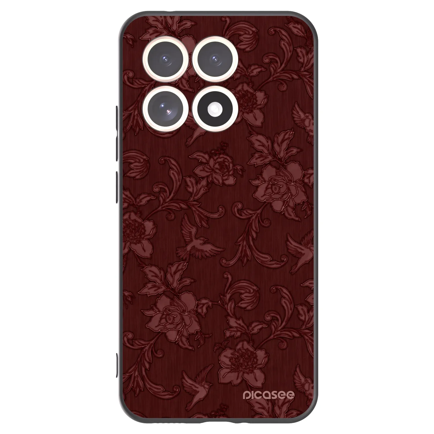Picasee silikonowe czarne etui na Xiaomi 15T - Red Elegance